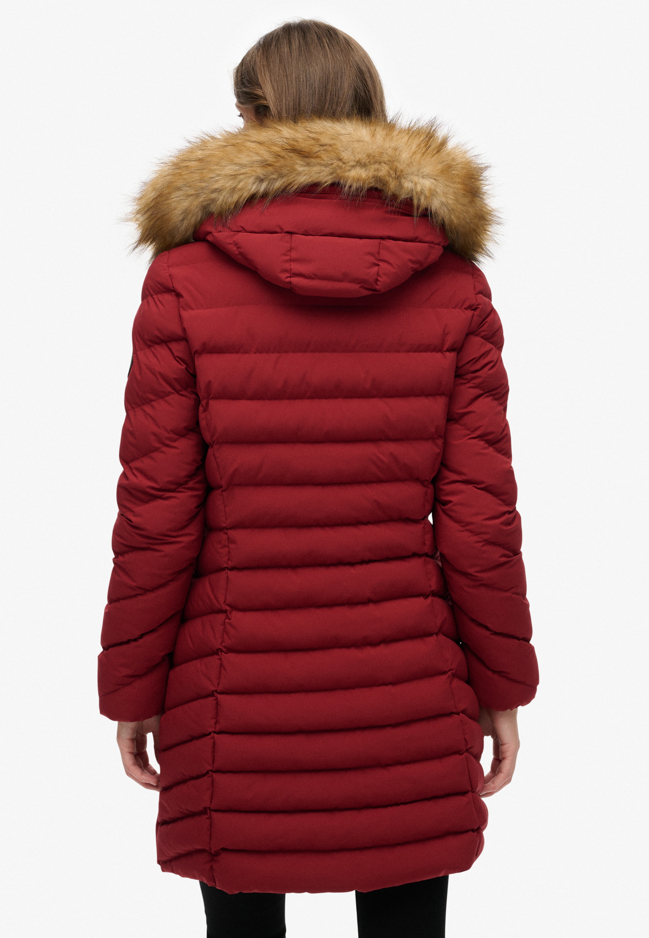 Superdry Veste matelassée »FUJI FAUX FUR HOOD MID LENGTH« mit Kapuze