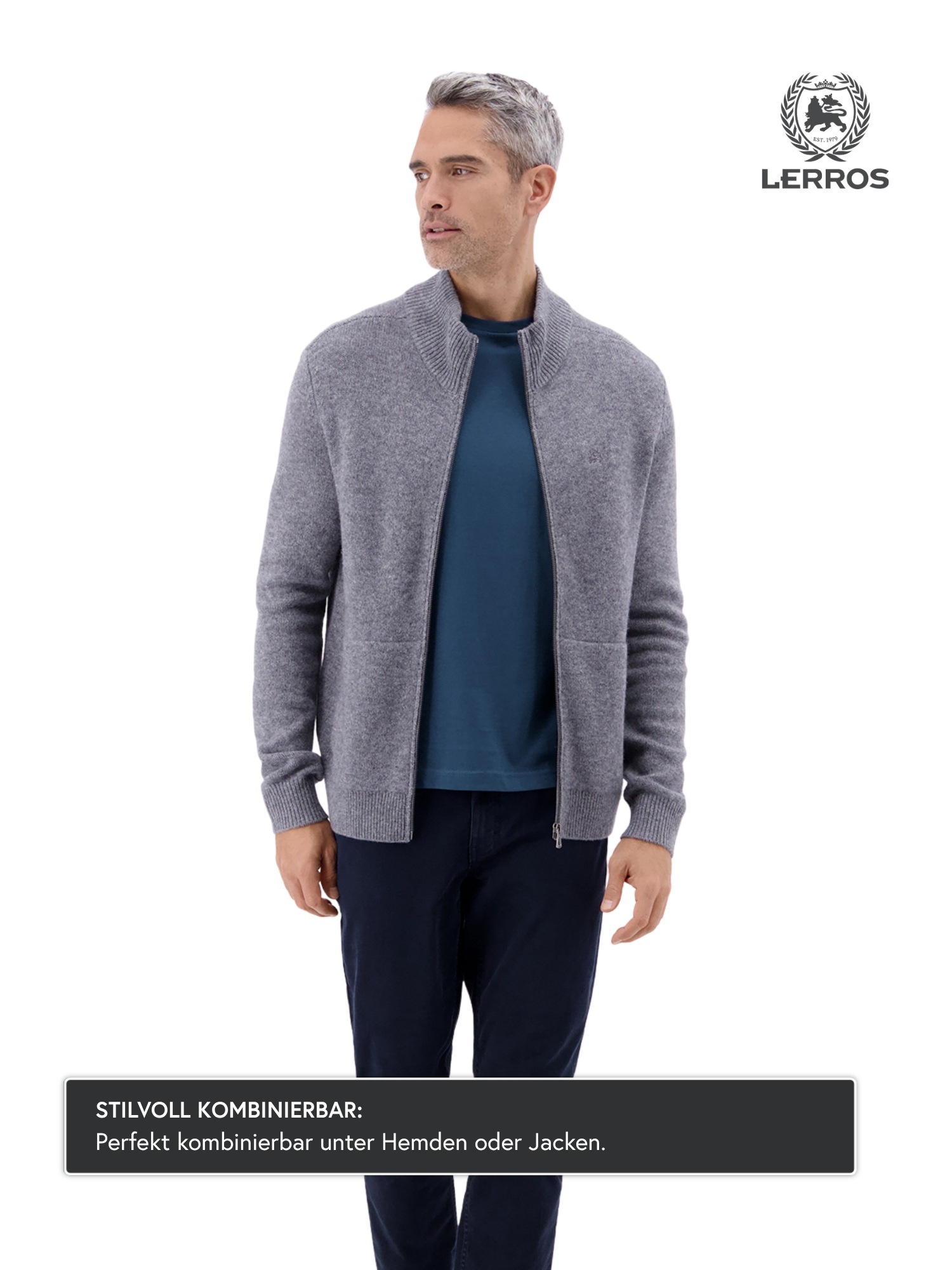 LERROS T-Shirt »T-Shirt mit Rundhalsausschnitt« Herren Shirt aus 100% Baumwolle, einfarbig, Jersey-Qualität