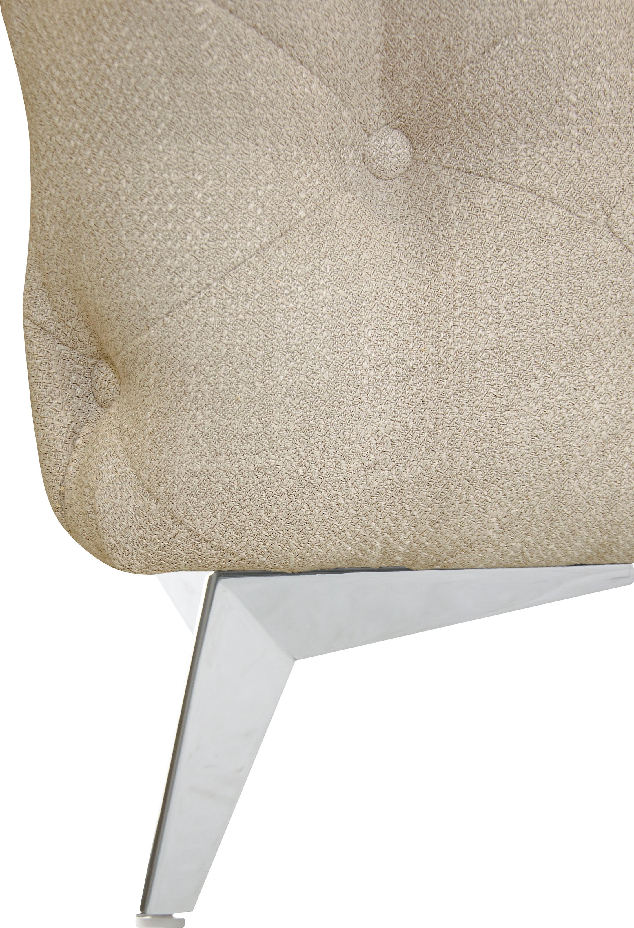 Leonique Chesterfield-Sofa »Ecksofa GLYNIS L-Form mit Wellenunterfederung, Masse B/T/H 323/264/75cm« aufwändige Knopfheftung, moderne Chesterfield Optik, Fussfarbe wählbar