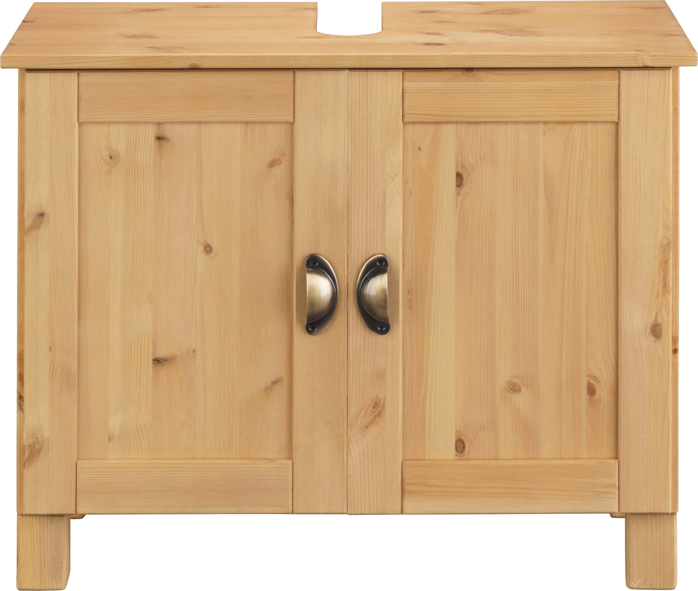 Home affaire Waschbeckenunterschrank "Oslo" in massiver Kiefer, mit 2 Türen, Breite 70 cm, Höhe 55 cm