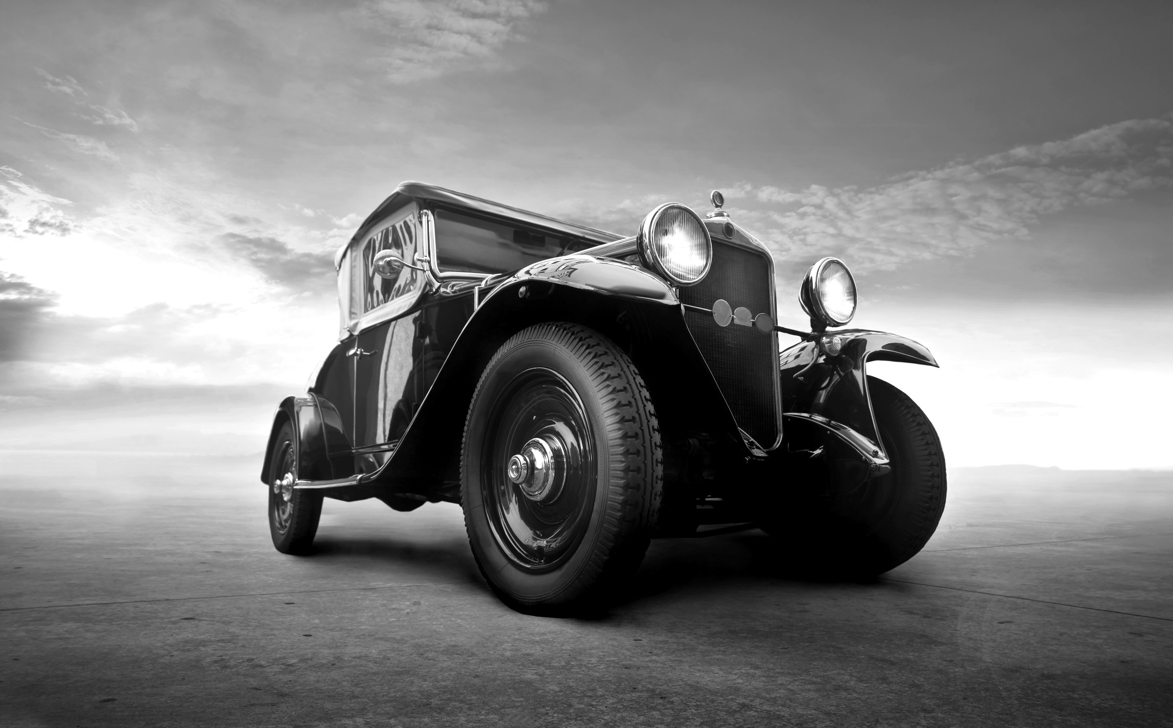 Image of Papermoon Fototapete »Oldtimer Schwarz Weiss«, Vliestapete, hochwertiger Digitaldruck, inklusive Kleister bei Ackermann Versand Schweiz