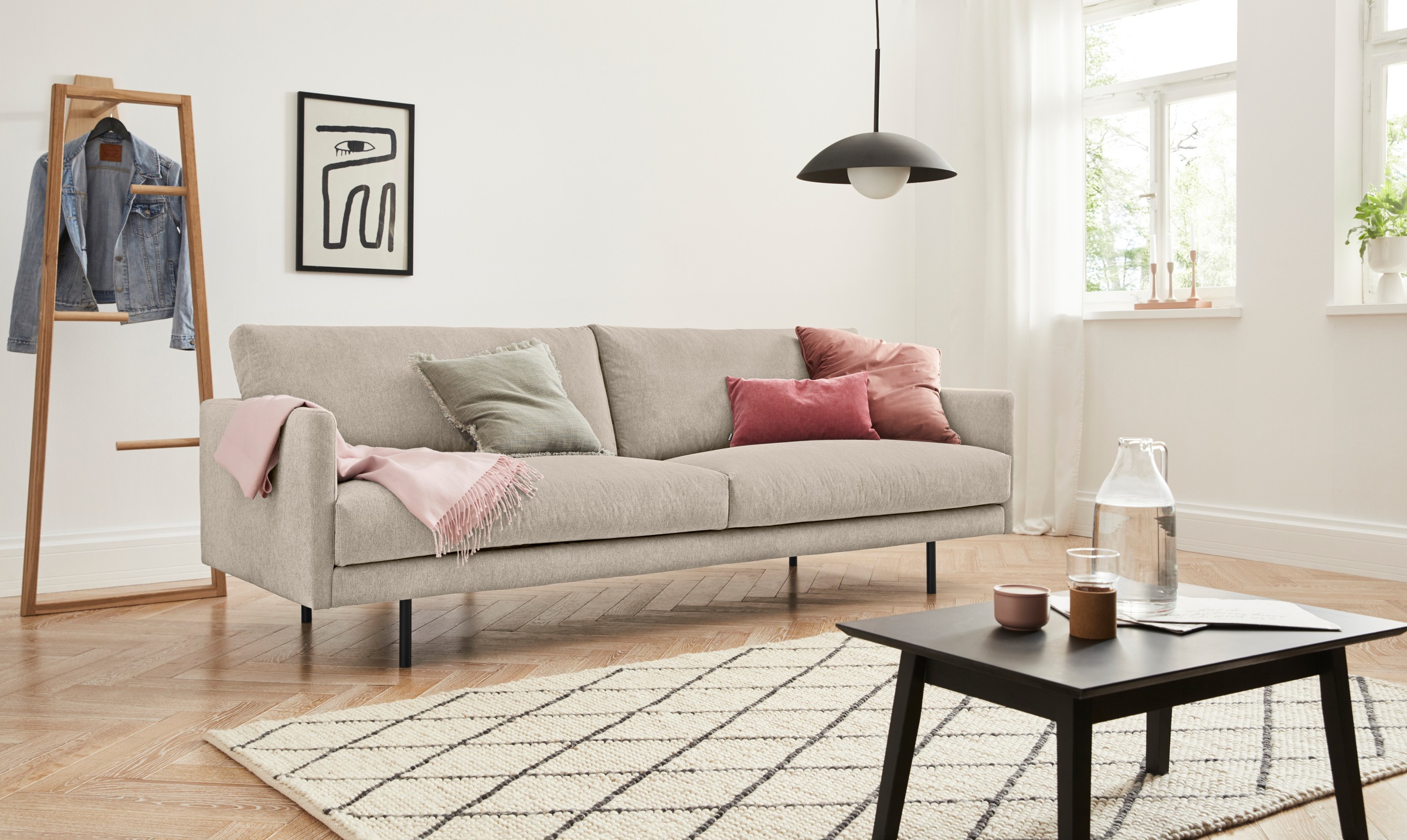 Image of andas 3-Sitzer »Addison«, mit schwarzen Metallfüssen bei Ackermann Versand Schweiz