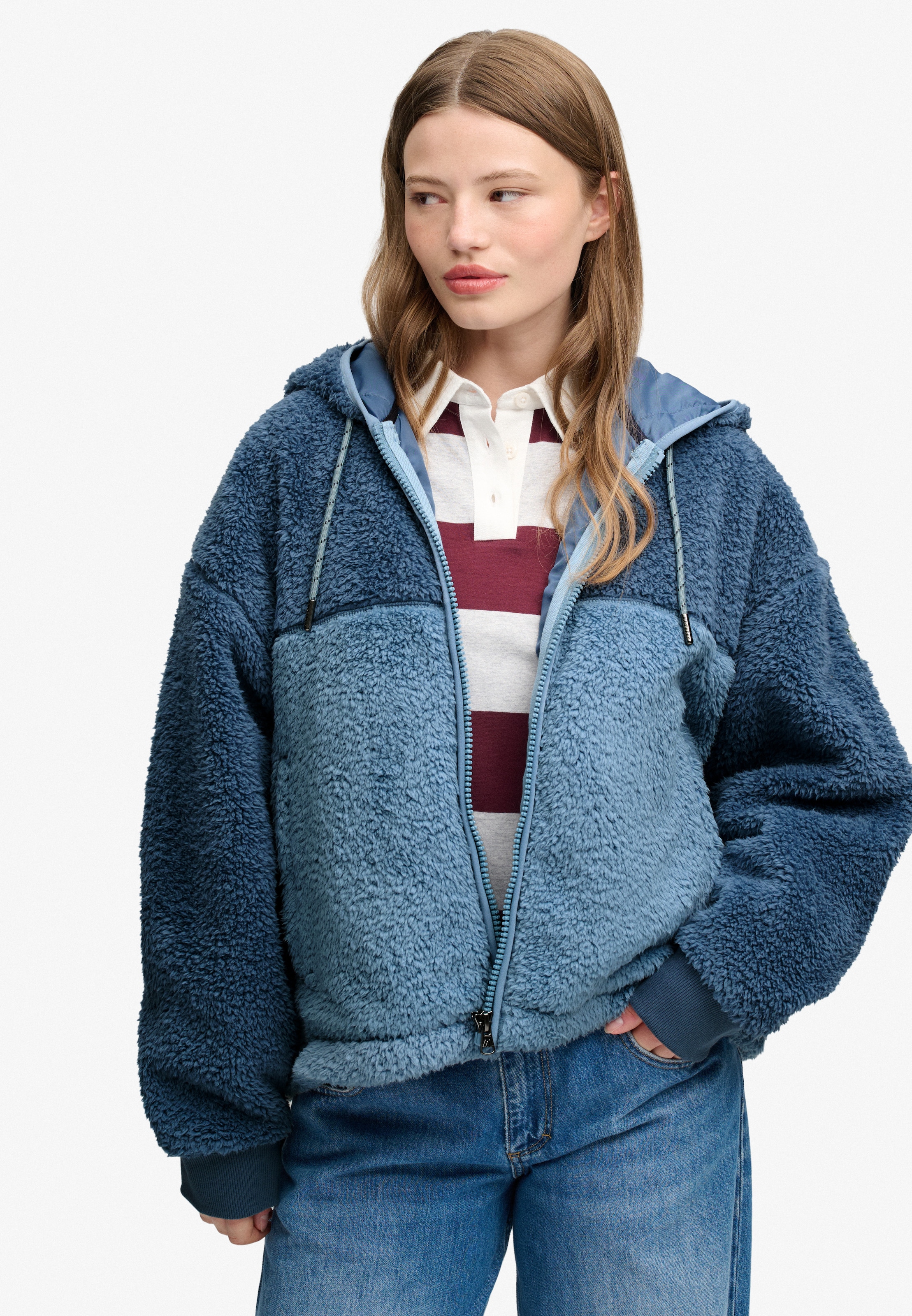 Superdry Sweat à capuche »SUPER SOFT ZIPHOOD« Kunstfaser, oversize