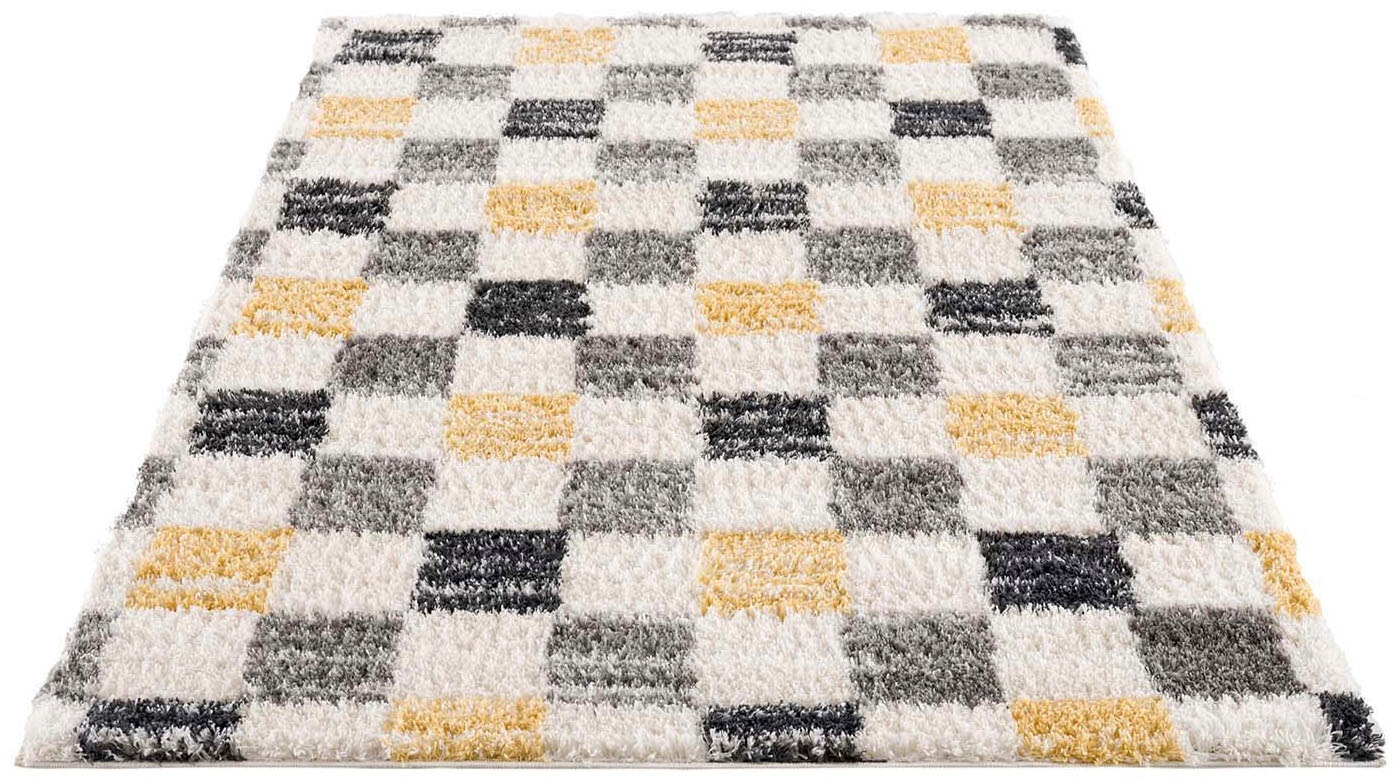 Image of Carpet City Hochflor-Teppich »Pulpy 554«, rechteckig, 30 mm Höhe, besonders weich, Karo-Optik, ideal für Wohnzimmer & Schlafzimmer bei Ackermann Versand Schweiz