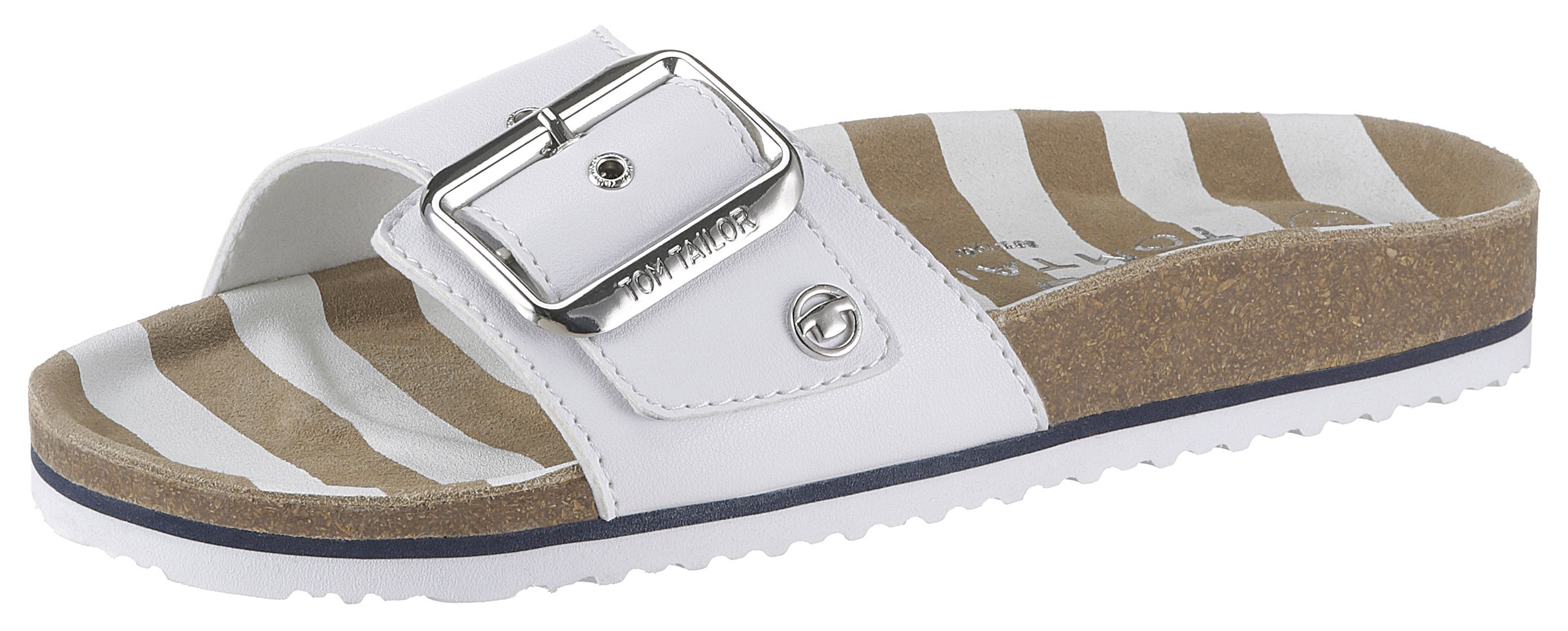 Image of TOM TAILOR Pantolette, mit gestreifter Lederdecksohle bei Ackermann Versand Schweiz