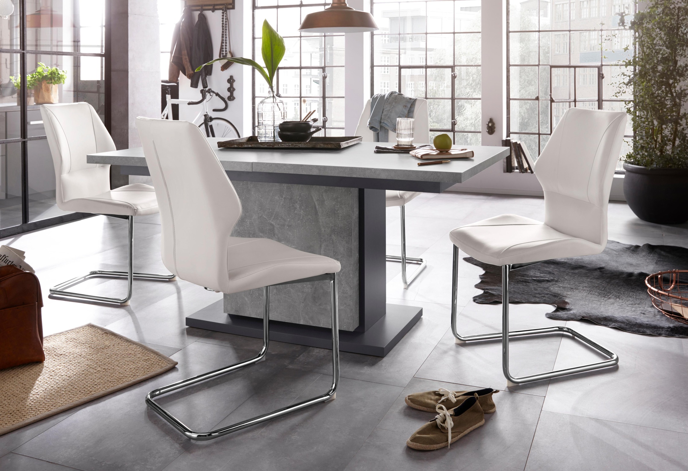 Image of Homexperts Essgruppe »Bärbel/Amelie«, Breite 160 cm mit Auszug und 4 Stühle bei Ackermann Versand Schweiz