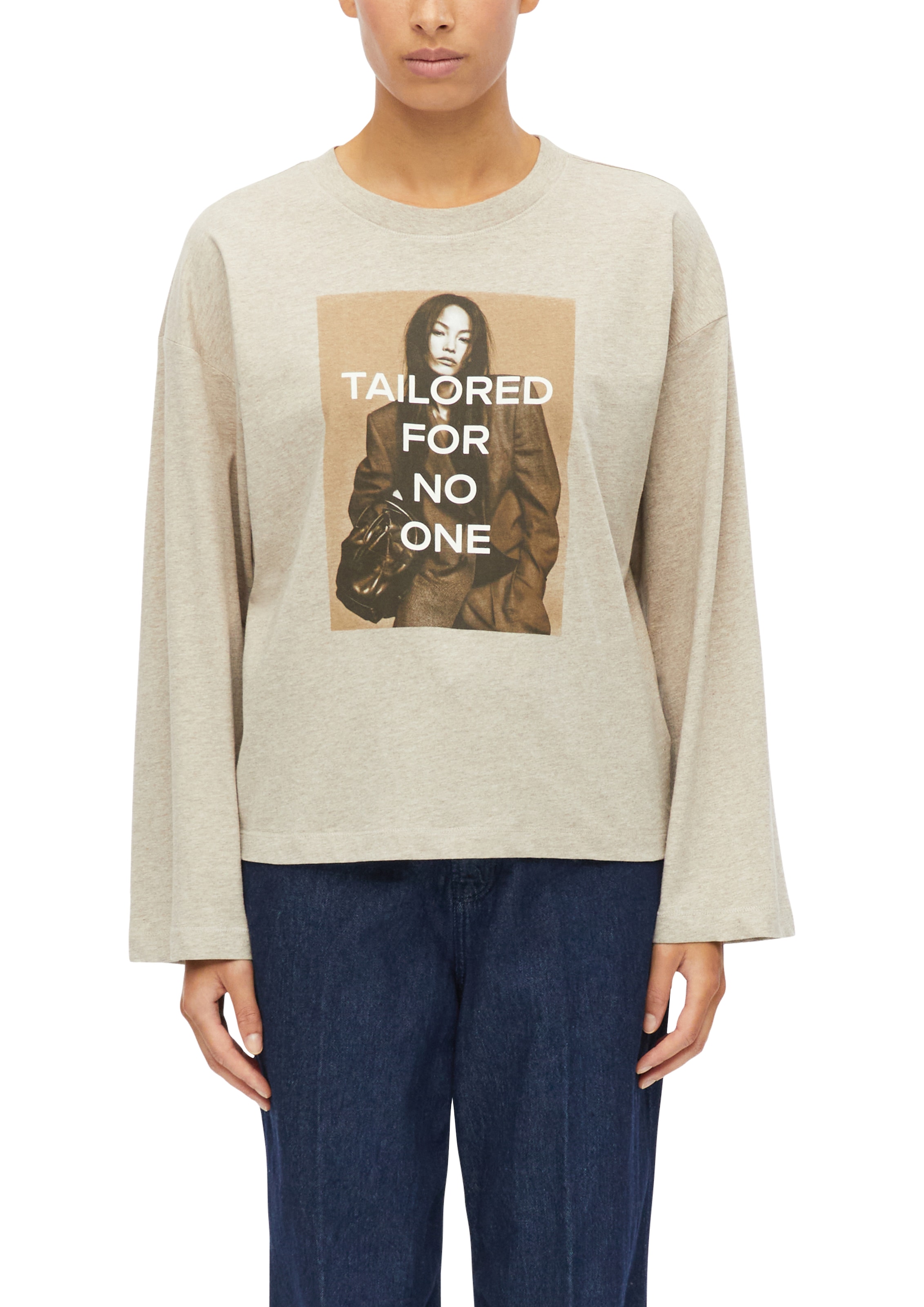 Image of s.Oliver Langarmshirt mit Print / Baumwolle