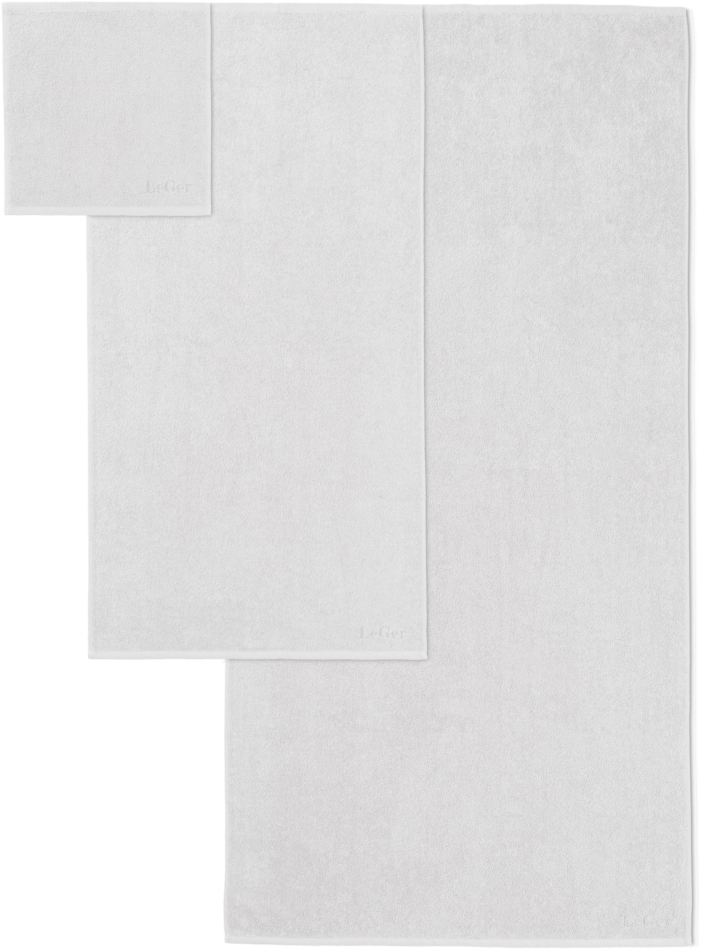 LeGer Home by Lena Gercke Handtuch Set »Lovina, Duschtücher, Handtücher, Seiftücher«, 6 tlg., Walkfrottier, Handtücher mit Logostikerei, 100% Baumwolle, einfarbig, weich