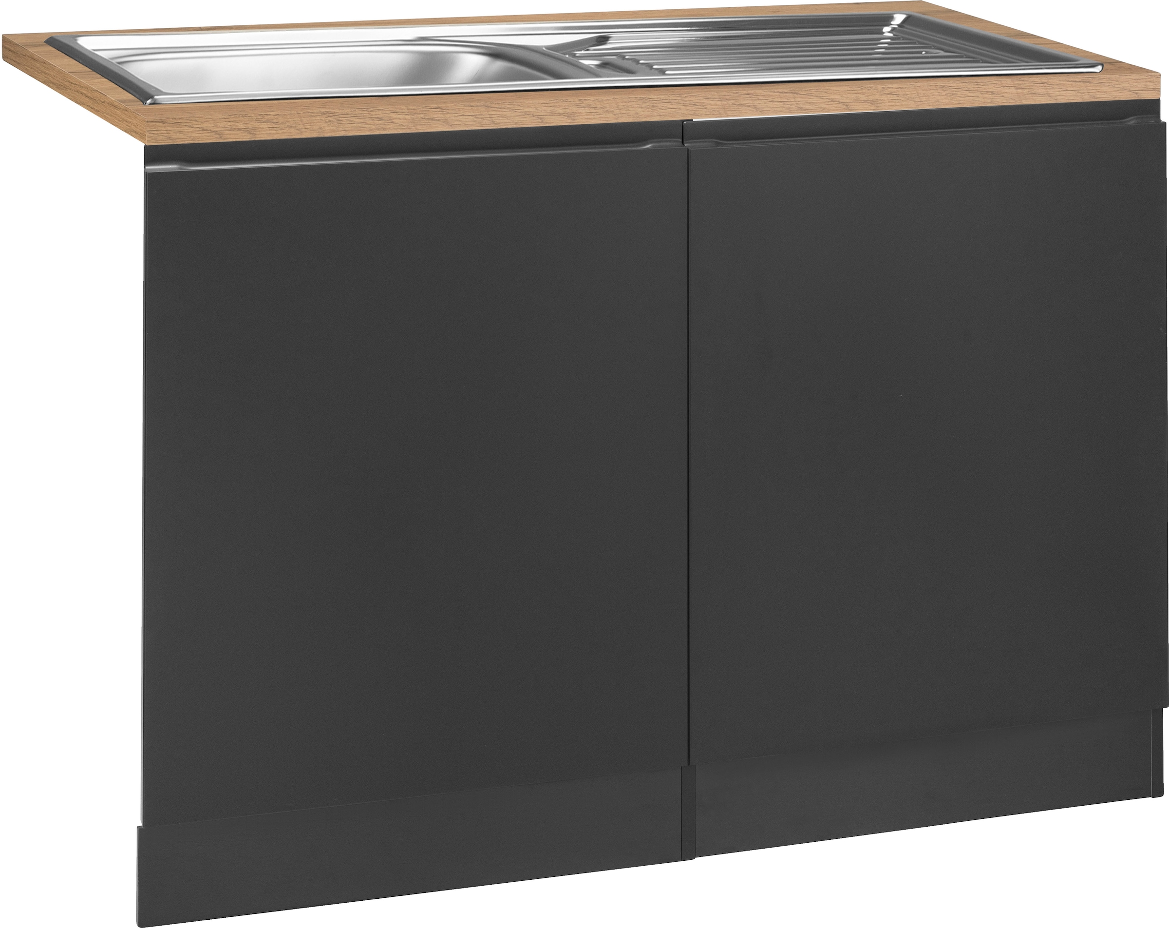KOCHSTATION Spülenschrank »KS-Bruneck« >>Bruneck<< 120 cm breit, für viel Stauraum, hochwertige MDF-Fronten