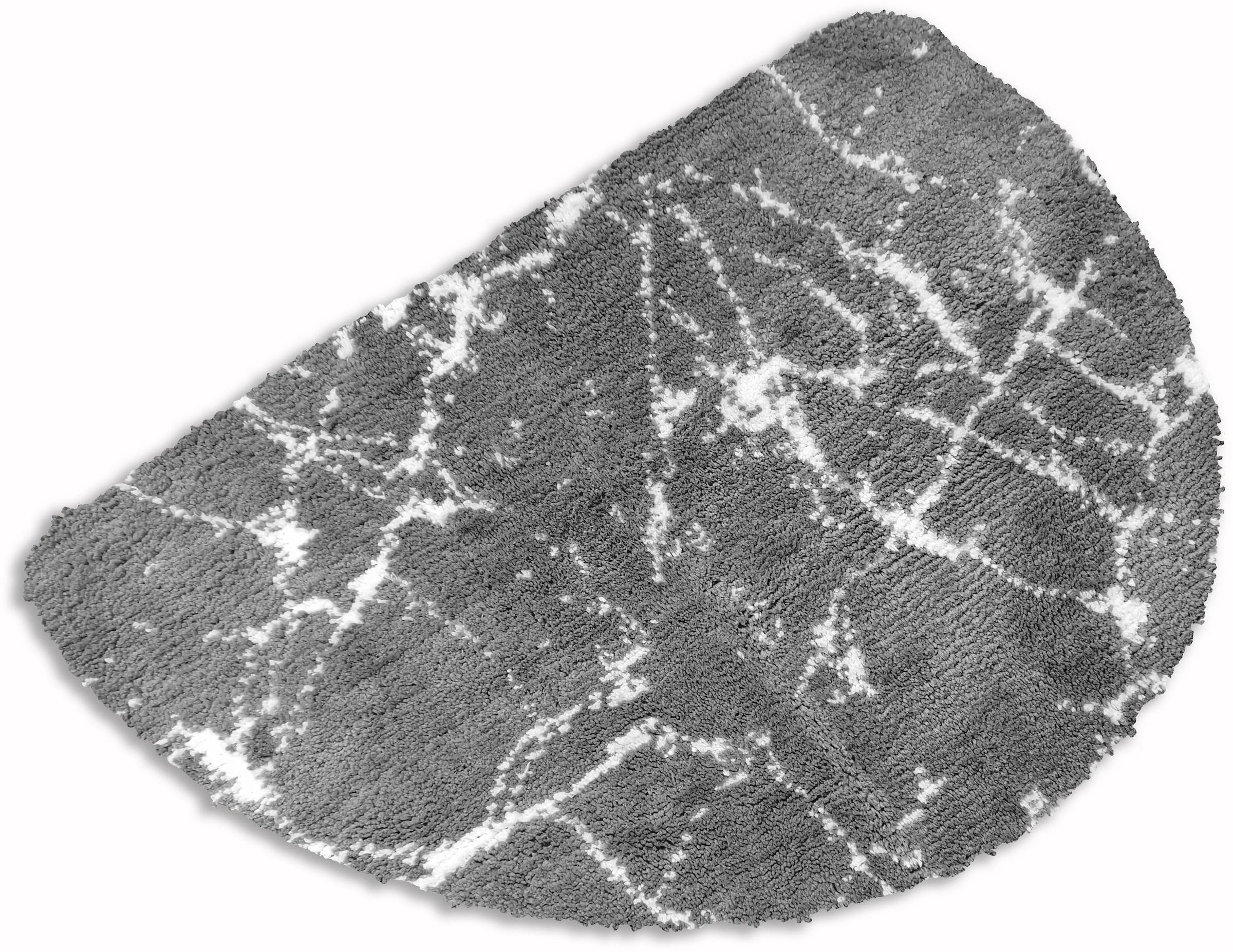 my home Badematte »Marble«, rutschhemmend beschichtet, fussbodenheizungsgeeignet-schnell trocknend-strapazierfähig, Badteppich, Marmor-Design, auch als 3-teiliges Badematten Set