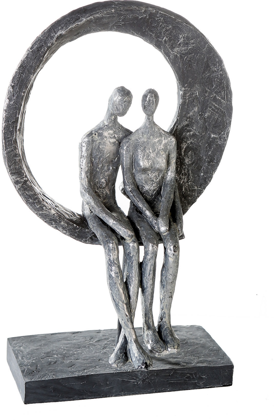 Image of Casablanca by Gilde Dekofigur »Skulptur Love Place, silberfarben«, (1 St.), Dekoobjekt, Höhe 30 cm, Pärchen, antikfinish, mit Spruchanhänger, Wohnzimmer bei Ackermann Versand Schweiz