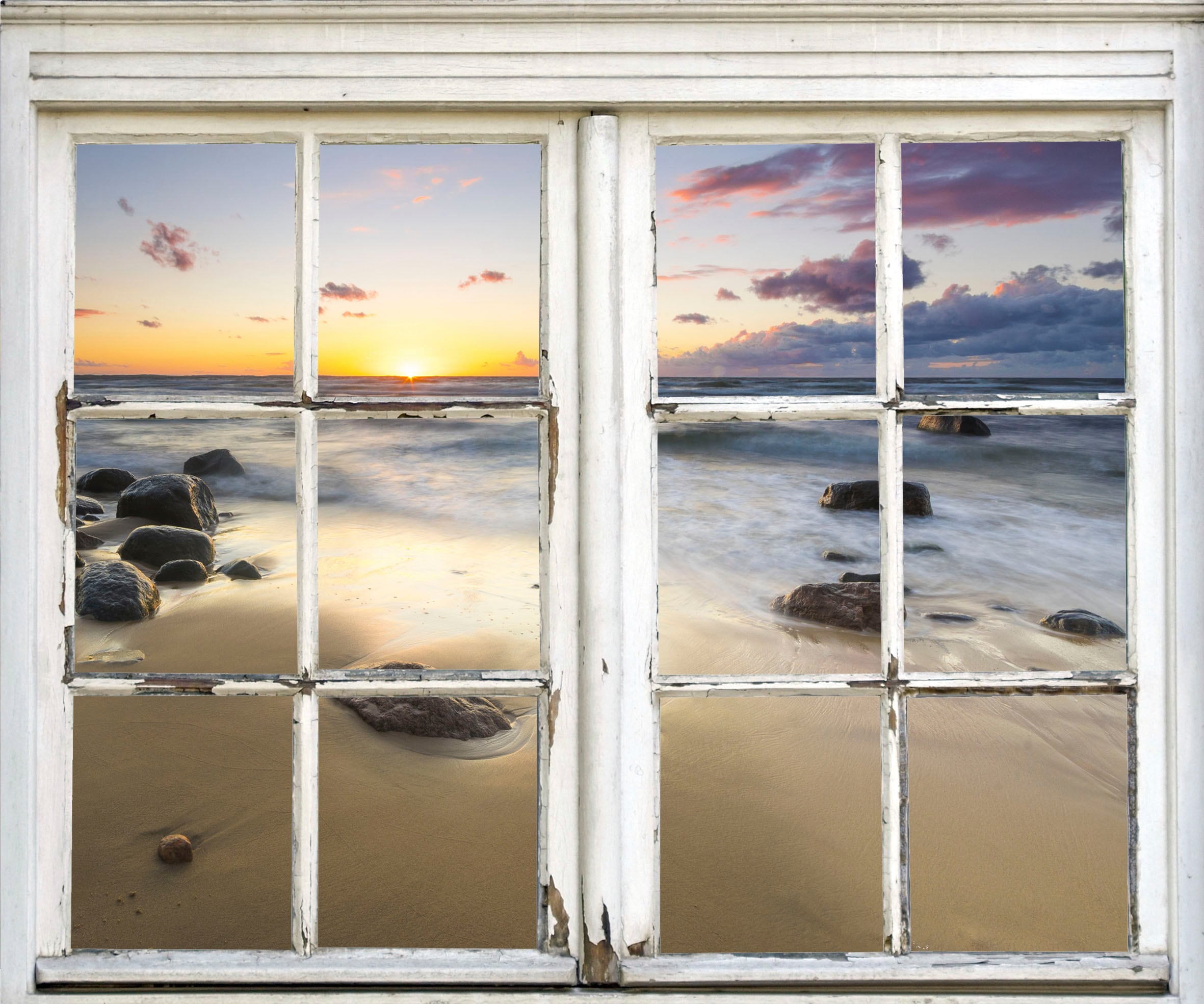 queence Wandsticker »Sonnenuntergang« Wandsticker, Wandbild, selbstklebend, Sonne, Sonnenuntergang