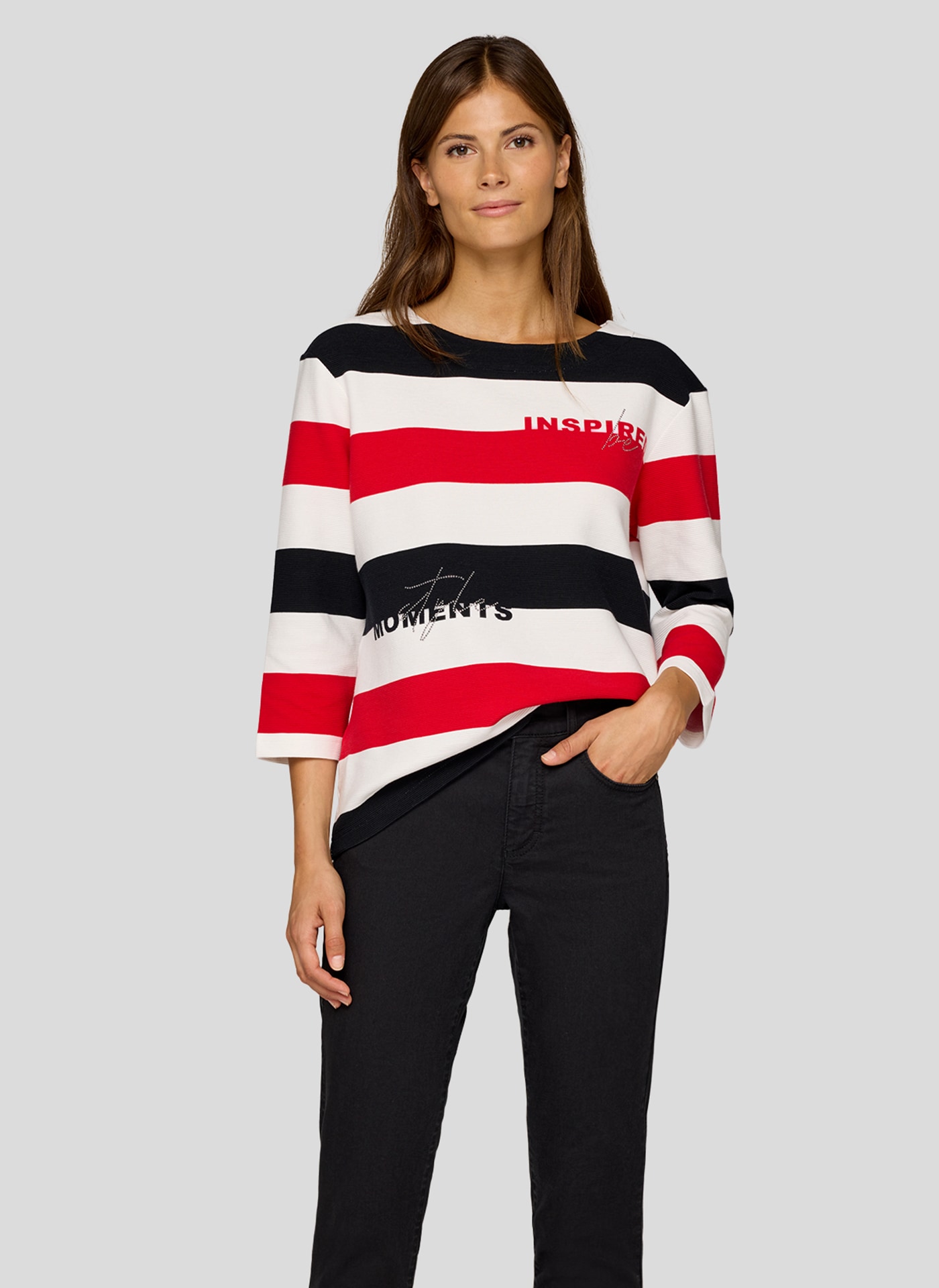 Image of Rabe 3/4-Arm-Shirt gerippte Struktur