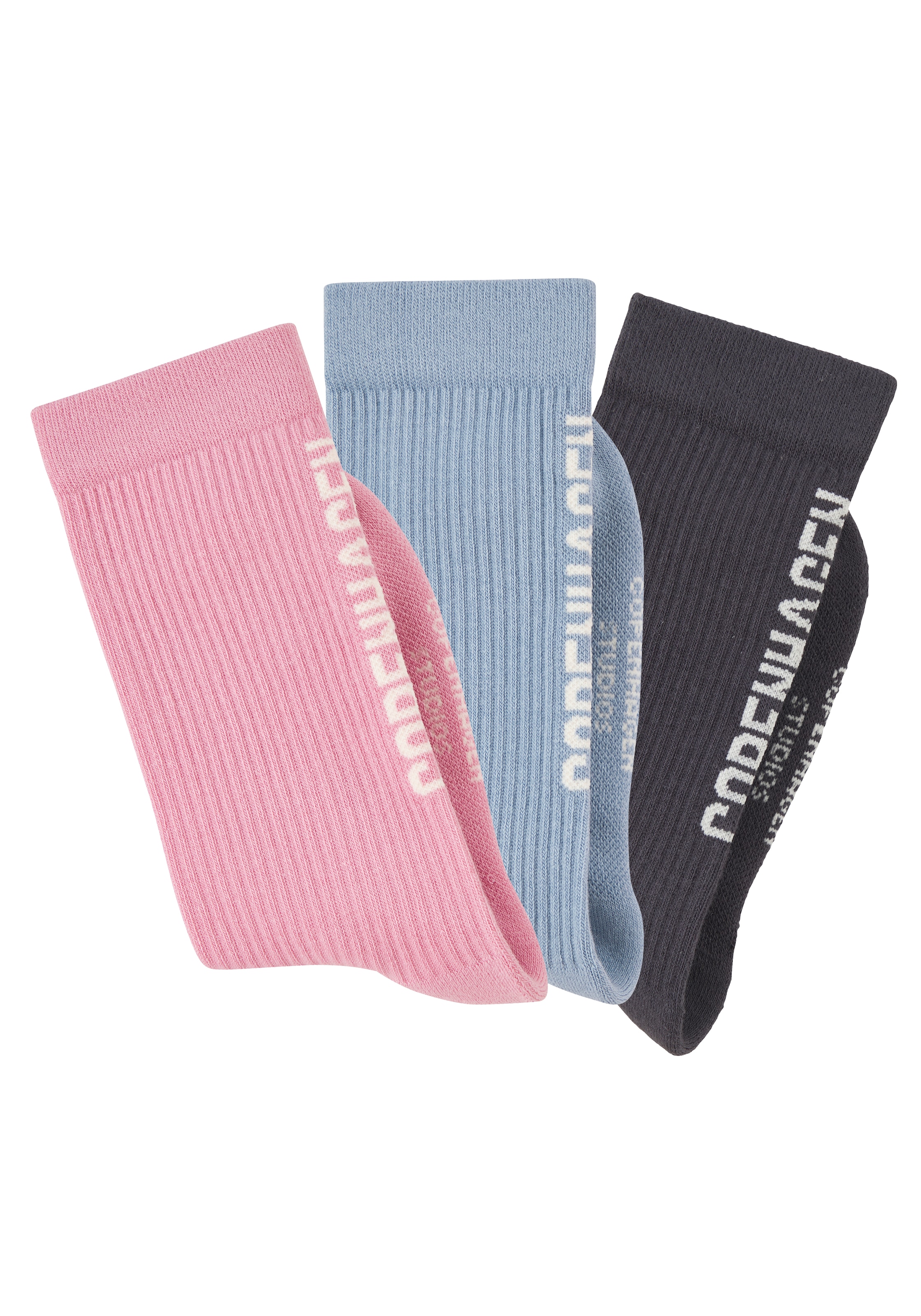 Copenhagen Studios Tennissocken Packung, 3 Stk. tlg. mit grossem Schriftzug