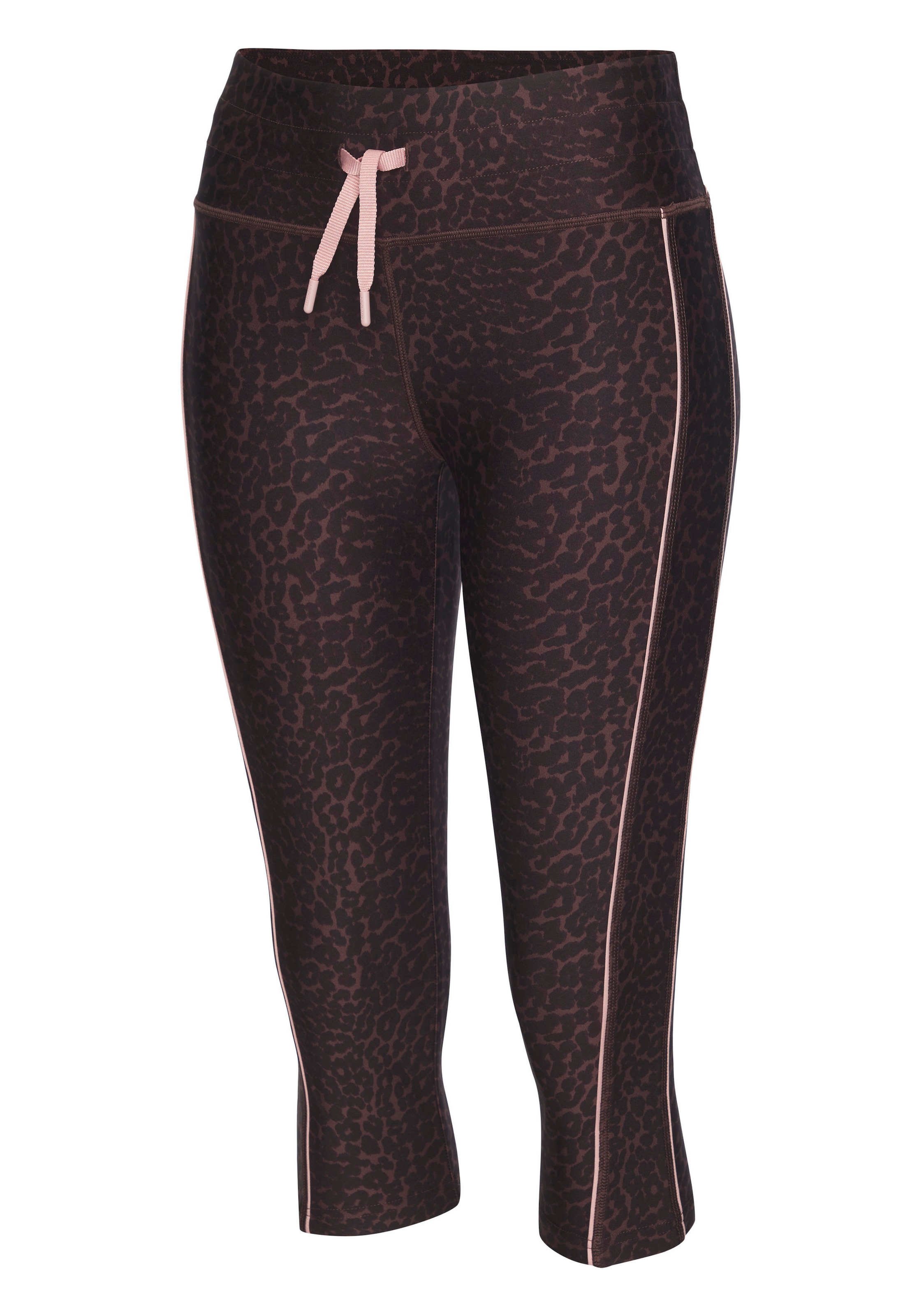 LASCANA ACTIVE Pantalon de sport  in Leo-Optik mit breitem Bündchen