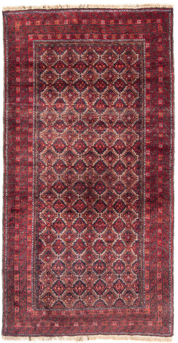 Image of morgenland Hochflor-Läufer »Belutsch Durchgemustert Rosso 206 x 107 cm«, rechteckig, 0,8 mm Höhe, Handgeknüpft bei Ackermann Versand Schweiz