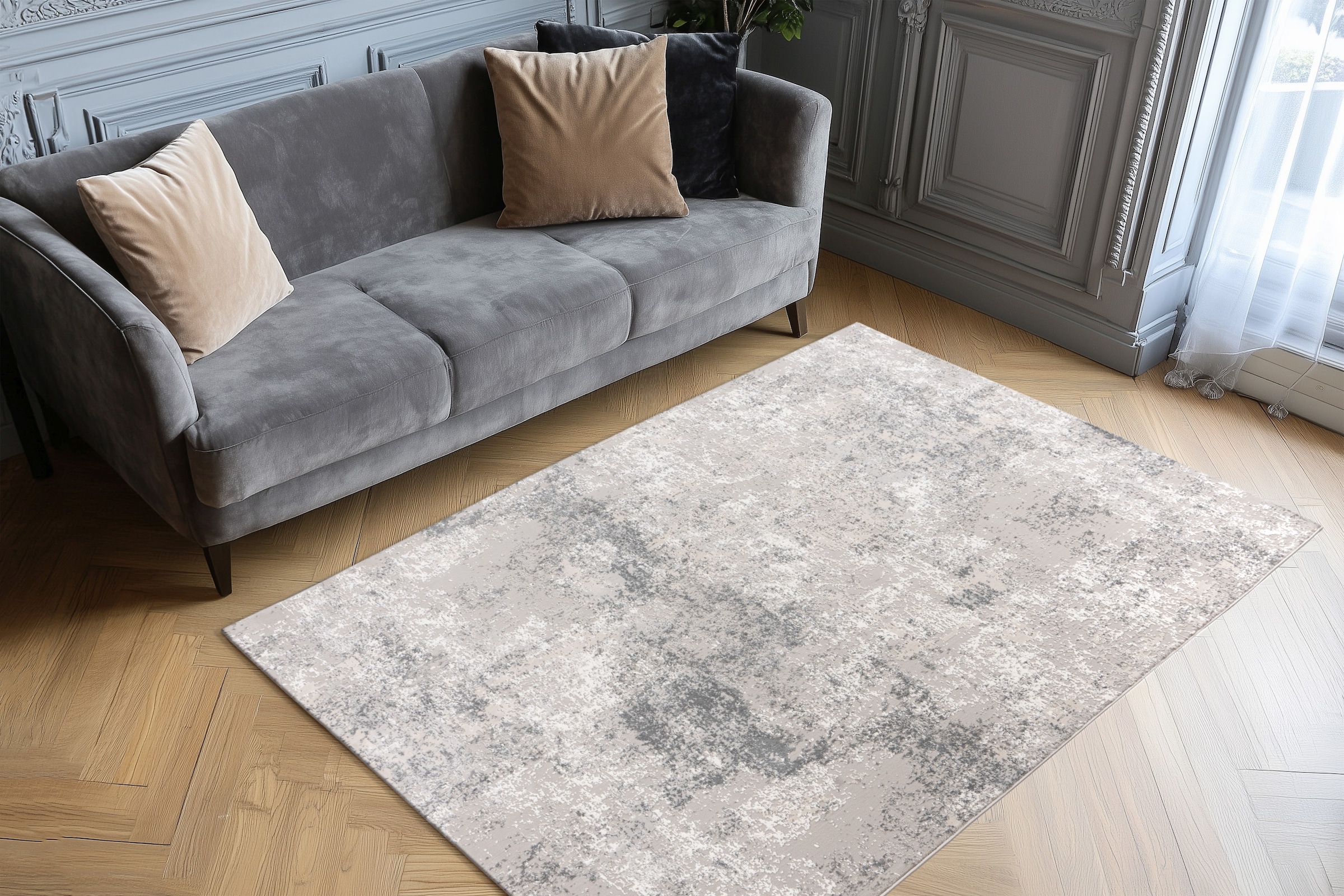 Kayoom Tapis »Stage 725« Rectangulaire 11 mm Höhe weicher Kurzflor, Struktur, Wohnzimmer