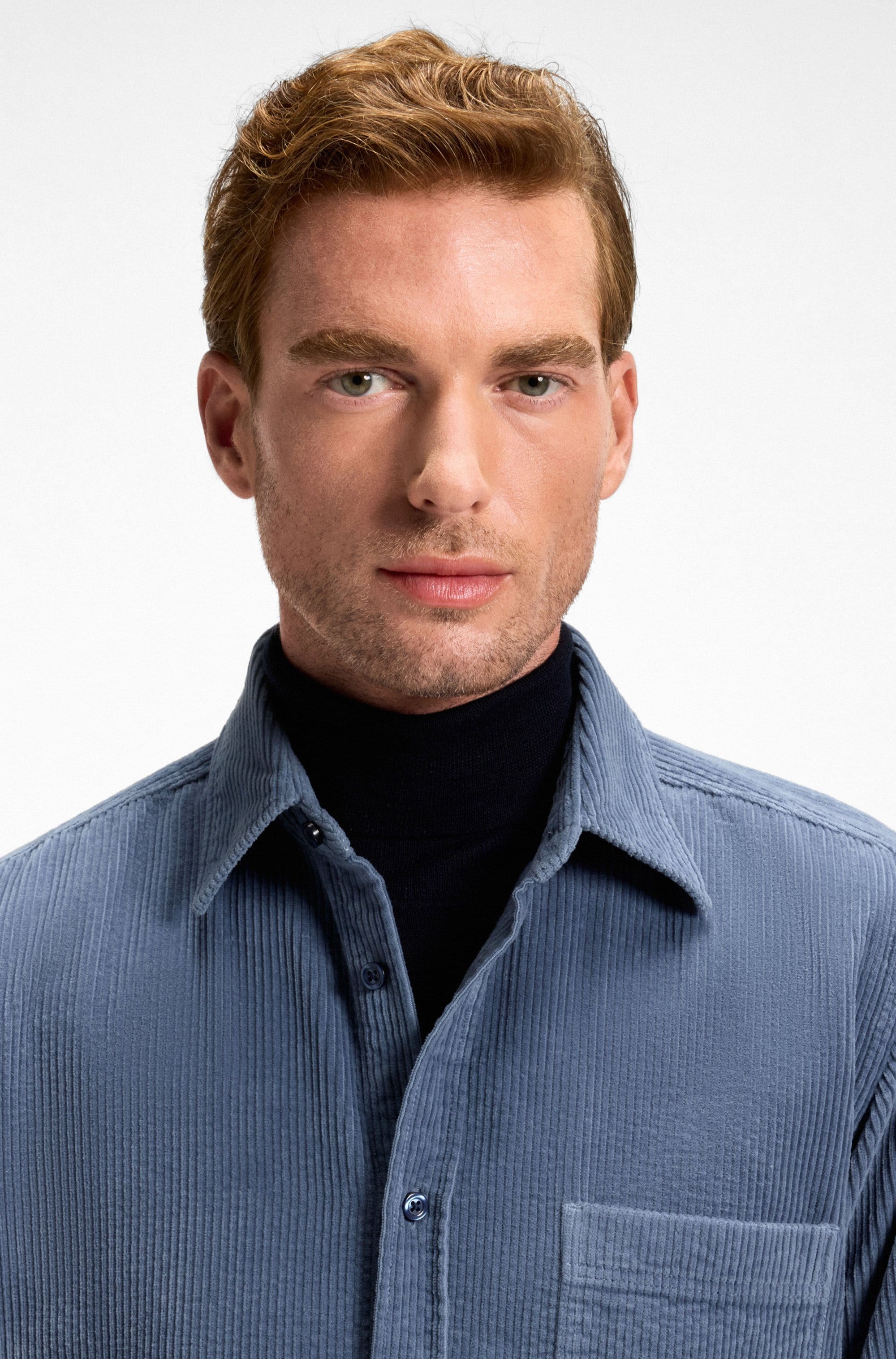 BOSS ORANGE Langarmhemd »Relegant«, aus Cord, reuglar fit, Kentkragen