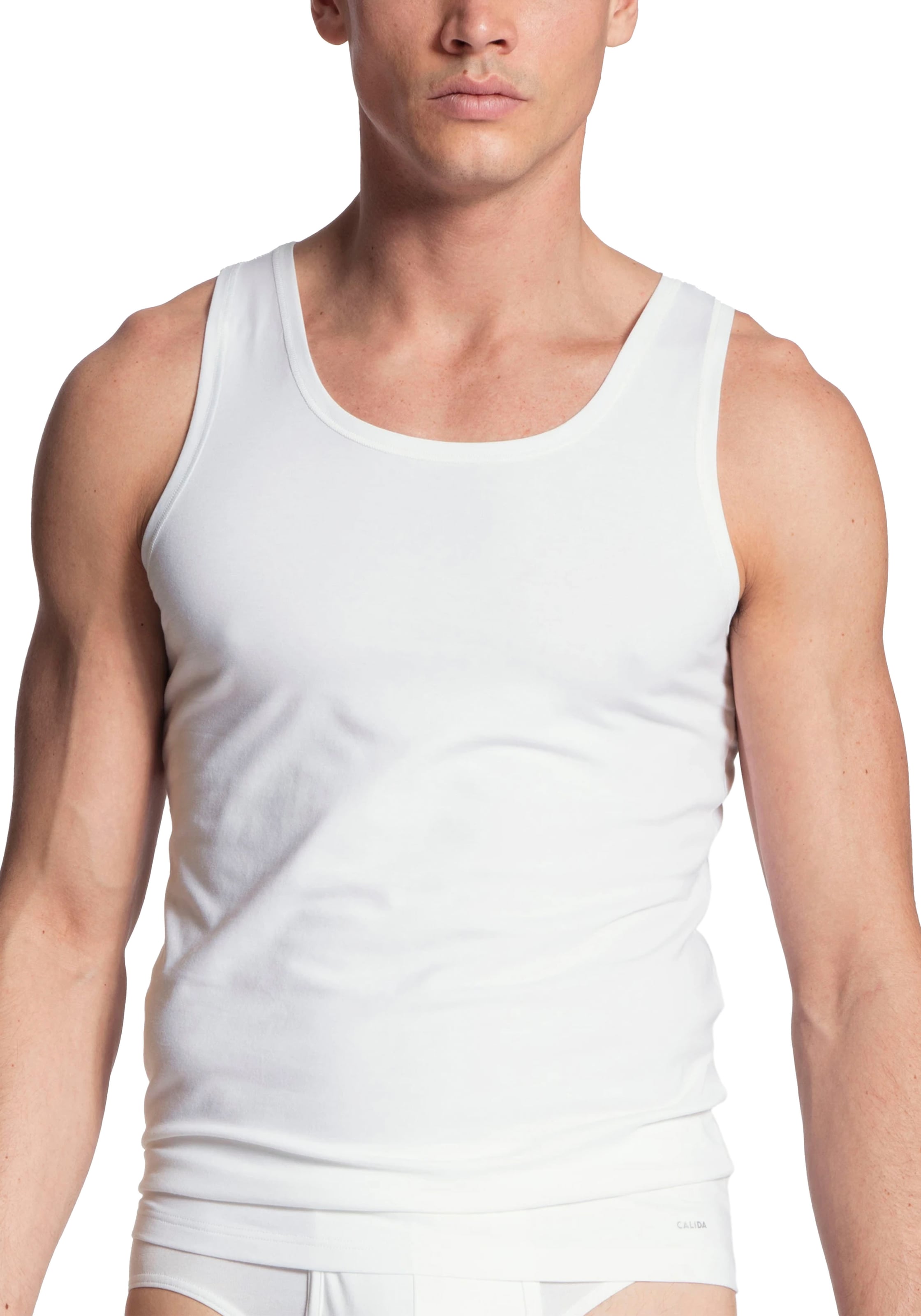 CALIDA Chemise d'aisselle »Cotton Code« Rundhals-Ausschnitt, Single Jersey Qualität, atmungsaktiv, elastisch