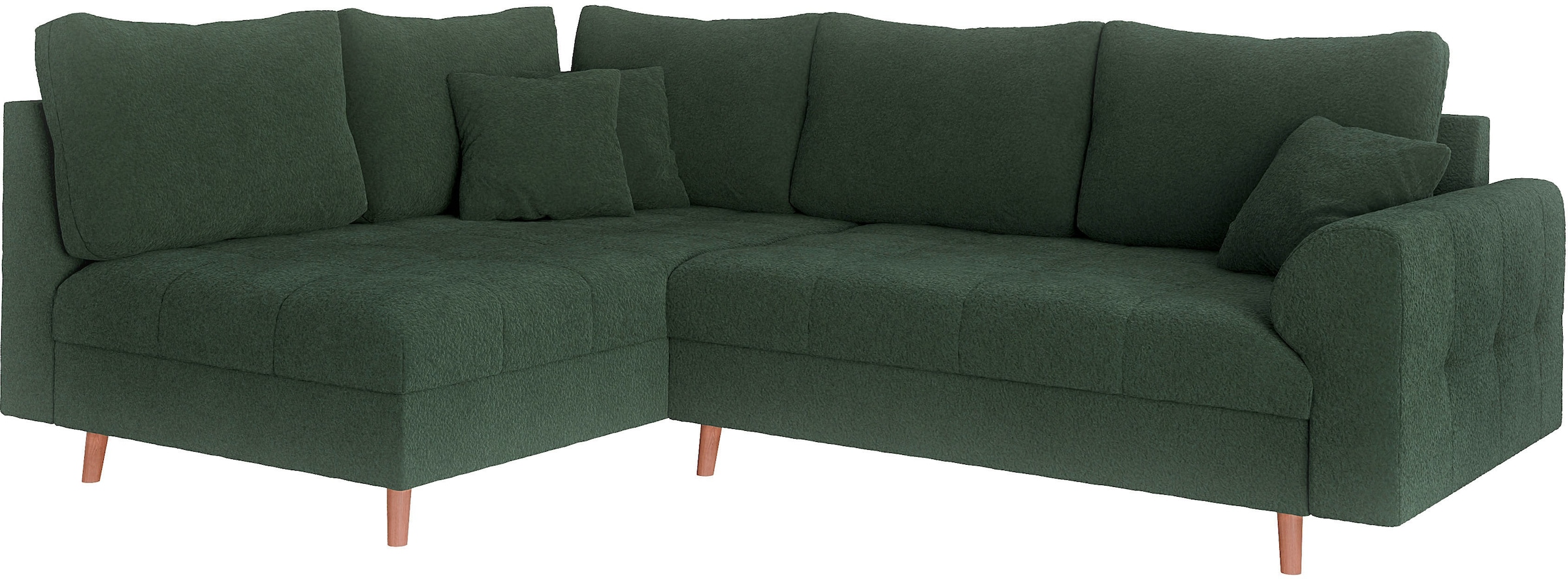 Home affaire Ecksofa »CHARRE L-Form mit Ottomane, Masse B/T/H: 231/161/81 cm«, feine Steppung, lose Rücken- und Zierkissen, auch in Cord und Bouclé