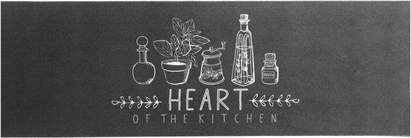Image of Primaflor-Ideen in Textil Küchenläufer "HEART OF THE KITCHEN, Made in Belgium" rechteckig 6,5 mm Höhe mit Schriftzug, Grösse 50x150 cm, rutschhemmend