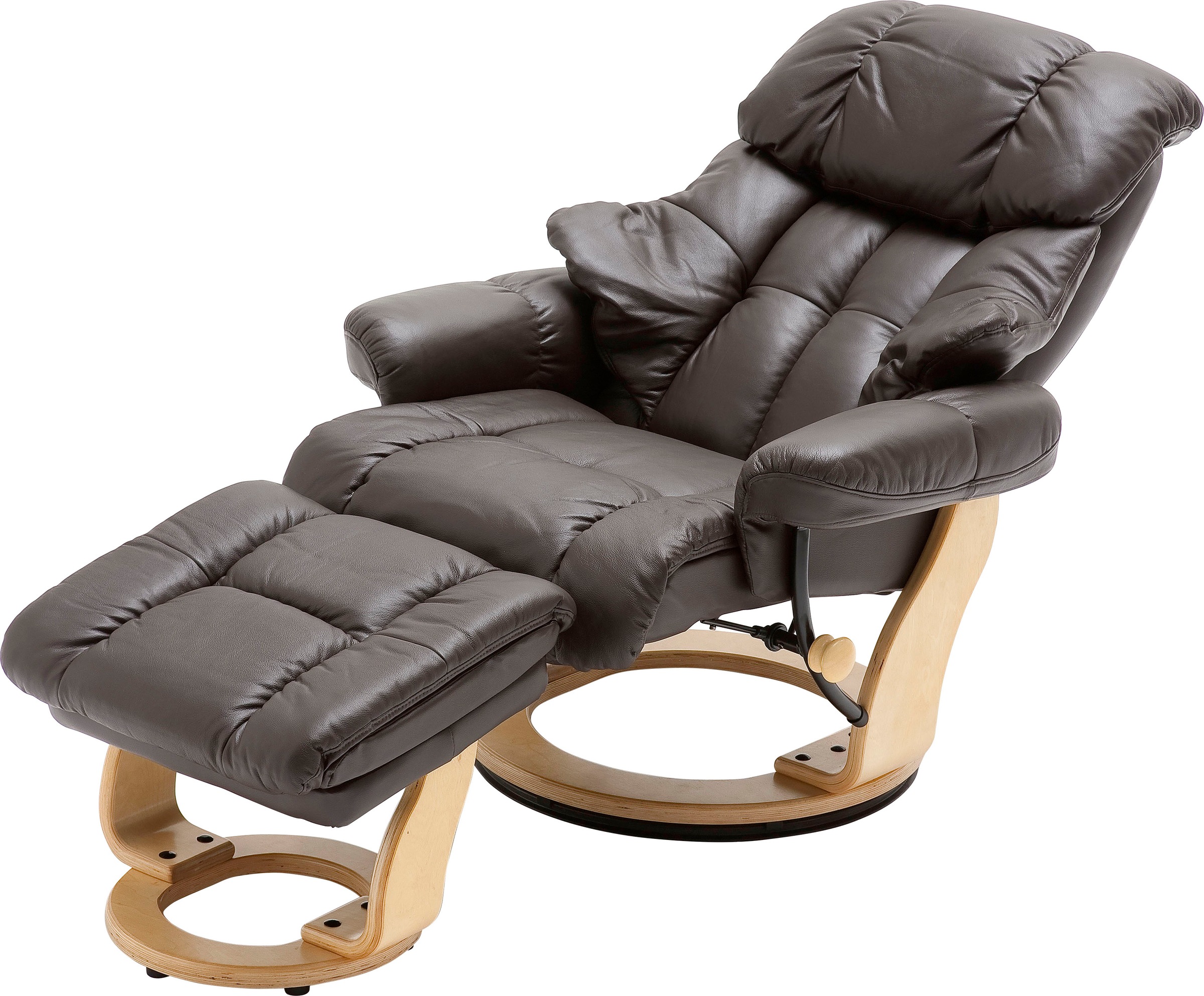 MCA furniture Relaxsessel »Calgary«, Fernsehsessel 360°drehbar inkl. Hocker mit Lederbezug