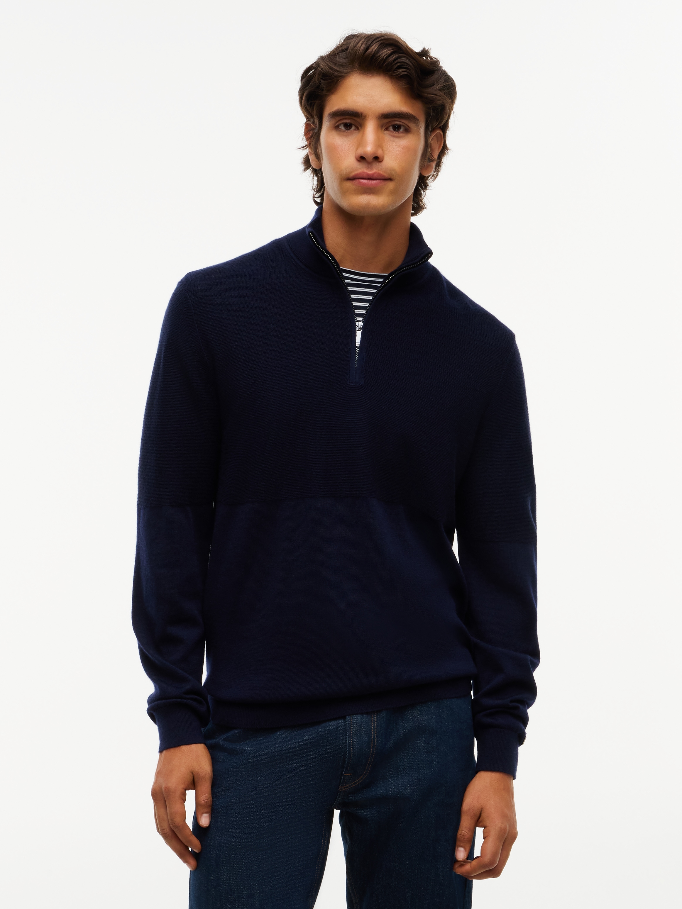Image of Tommy Hilfiger Stehkragenpullover "NY PERFORMANCE MOCK NECK" Stehkragen mit Reissverschluss, Wollmix