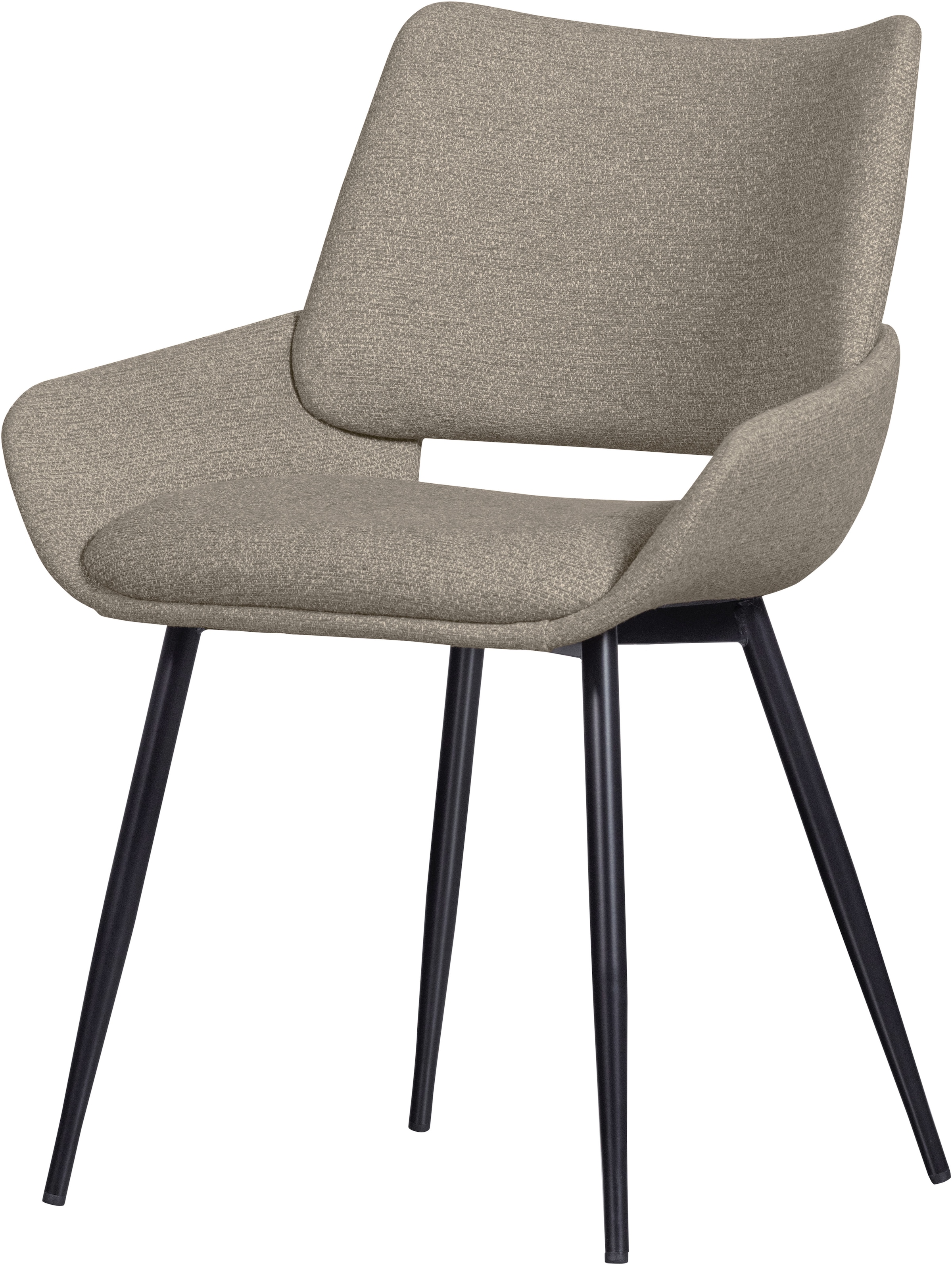 WOOOD Esszimmerstuhl »Parade mit konischen Metallbeinen und Melange-Bezug B58 x T55 x H83 cm« (Set) 2 Stk.Sehr hohe Verschleissfestigkeit, schalenförmige, Tragkraft 150 kg
