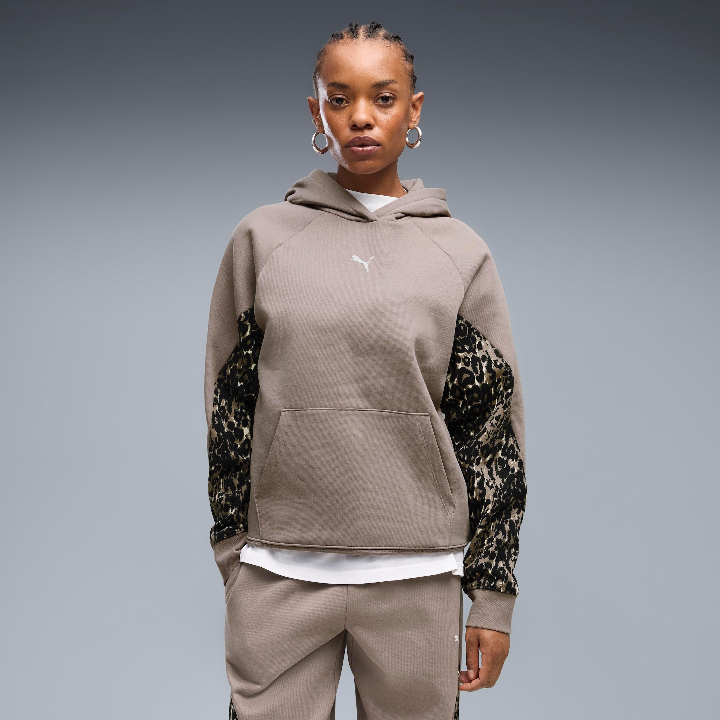 Image of PUMA Kapuzensweatshirt "SPORT ANIMAL STANDARD HOODIE FL", mit Kapuze, unifarben