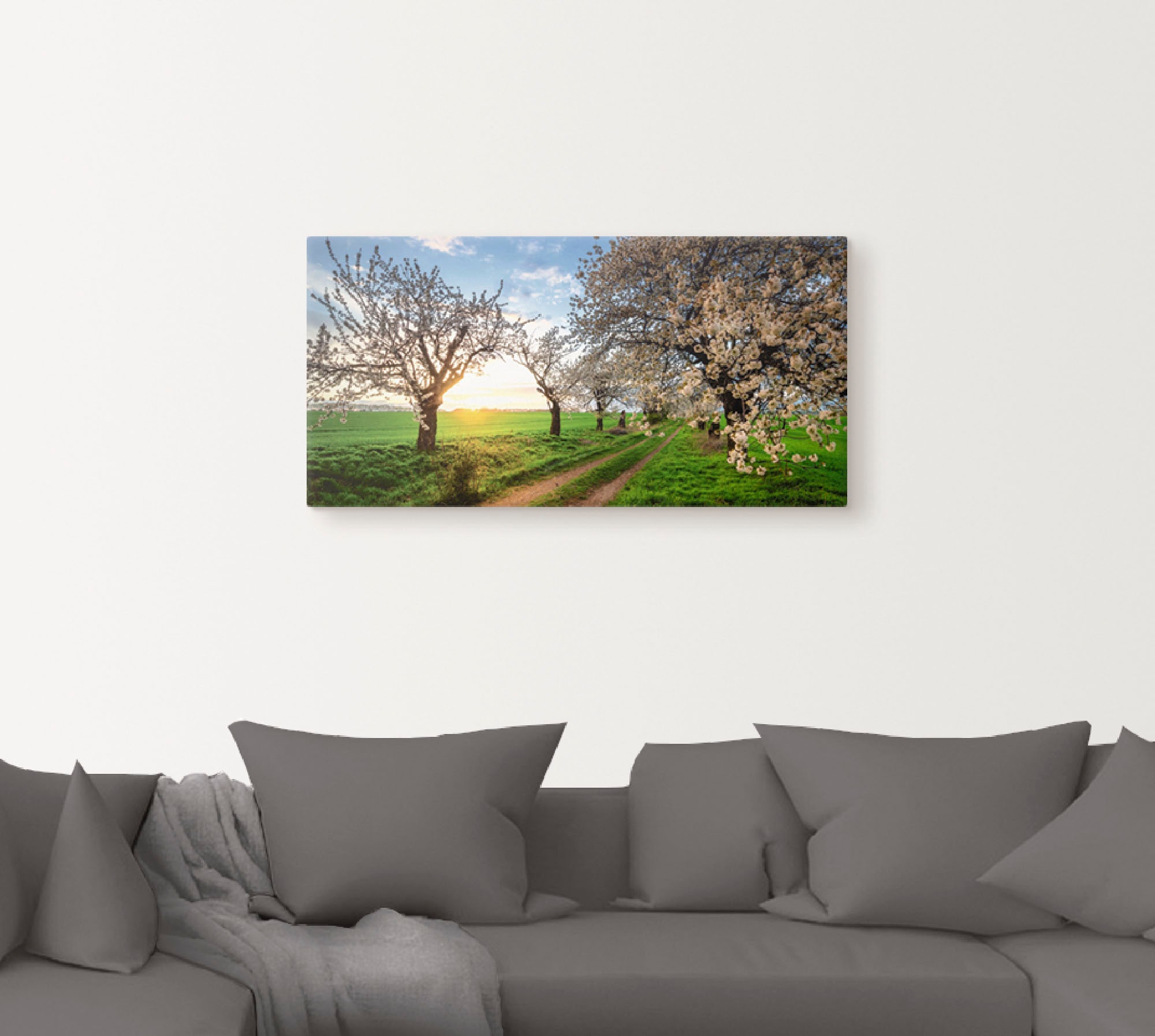 Artland Tableau sur toile »Kirschallee« 1 cuis tlg. auf Holzrahmen gespannt