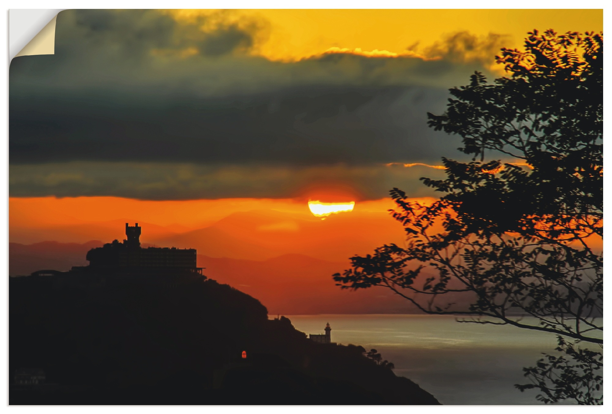 Image of Artland Wandbild »Sonnenuntergang San Sebastian Donostia«, Sonnenaufgang & -untergang (1 Stück), in vielen Grössen & Produktarten - Alubild / Outdoorbild, Leinwandbild, Poster, Wandaufkleber / Wandtattoo auch für Badezimmer geeignet bei Ackermann Versand 