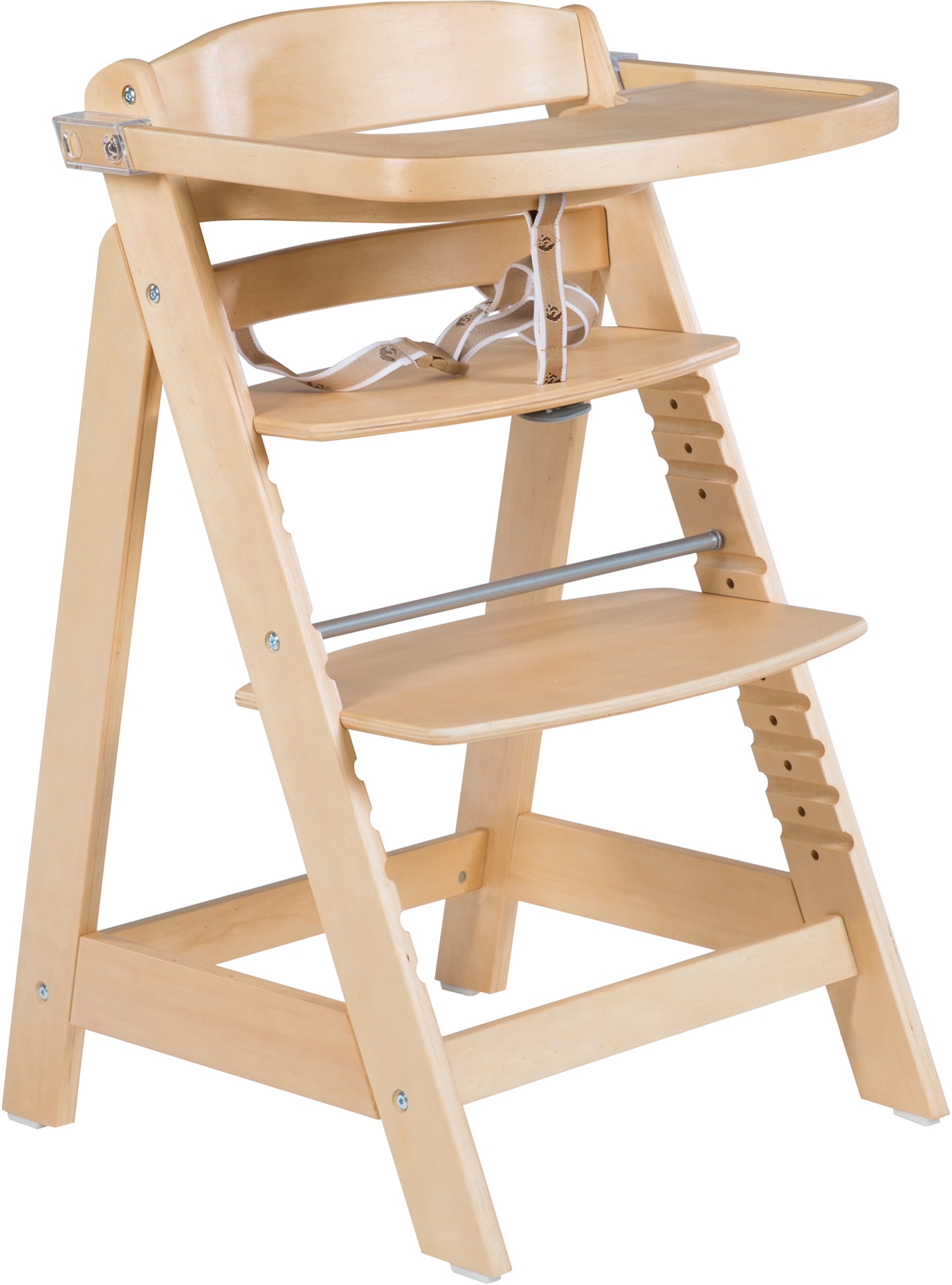 roba® Hochstuhl »Treppenhochstuhl Sit Up Click & Fun, natur«, aus Holz