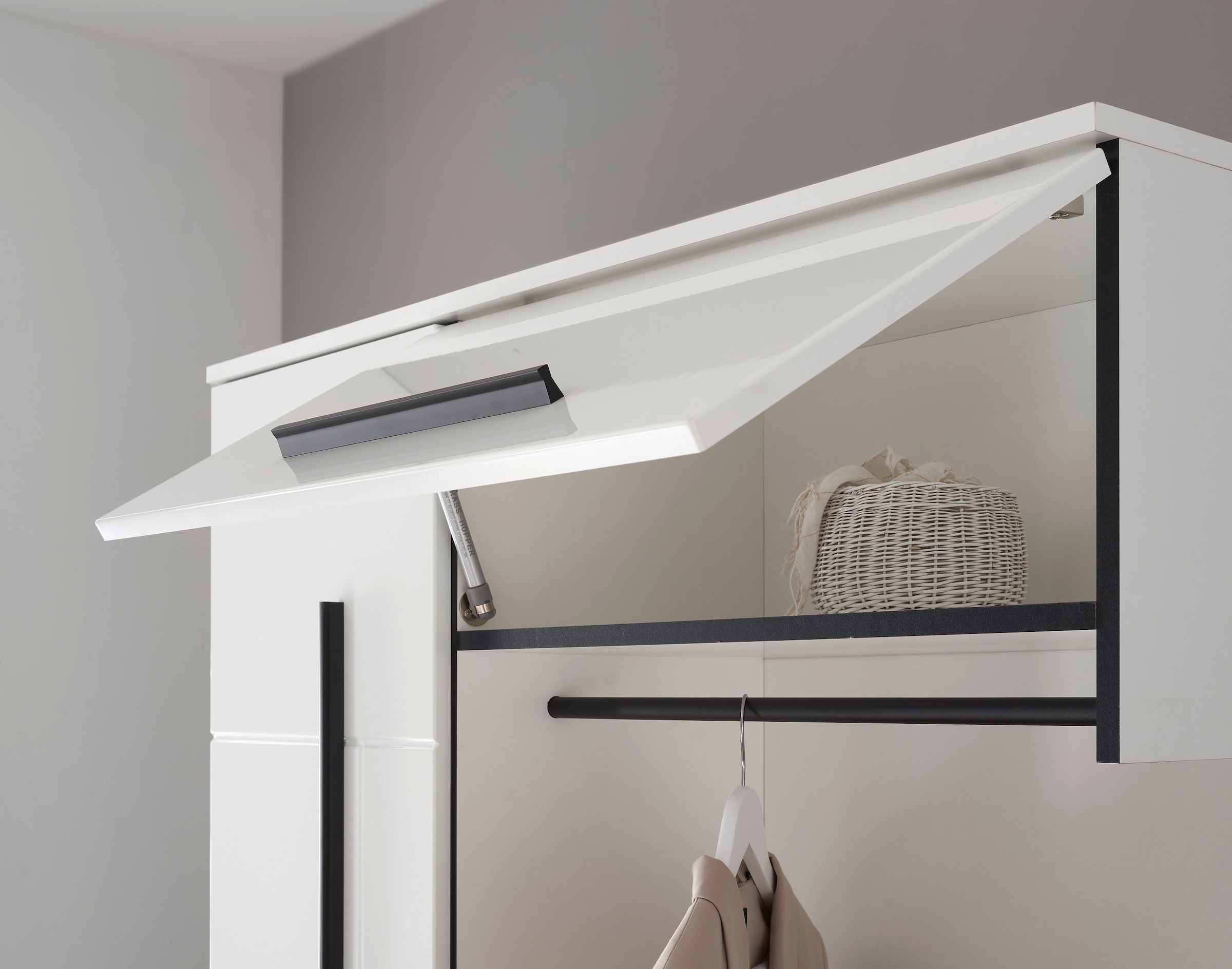 Home affaire Kompaktgarderobe »Cantara Flurgarderobe, modern, 2 Farben, 111 cm breit« 2 Stk. tlg. unterschiedliche Stauraummöglichkeiten, inkl. Sitzkissen