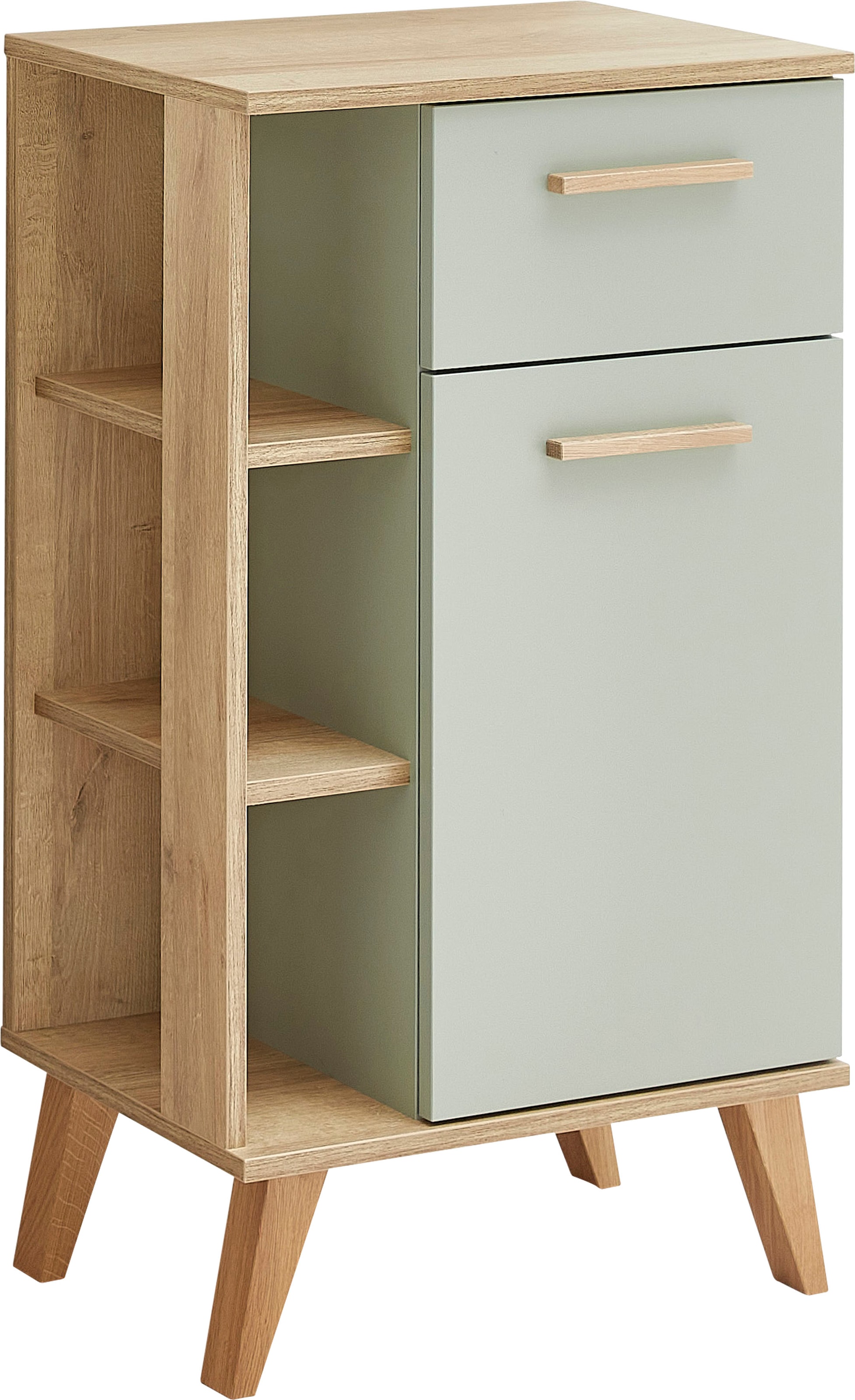 Image of Saphir Unterschrank "Quickset Badschrank mit 1 Schublade, 1 Tür, seitlichen Ablagen" Badezimmer-Unterschrank inkl. Türdämpfer, 50,5 cm breit
