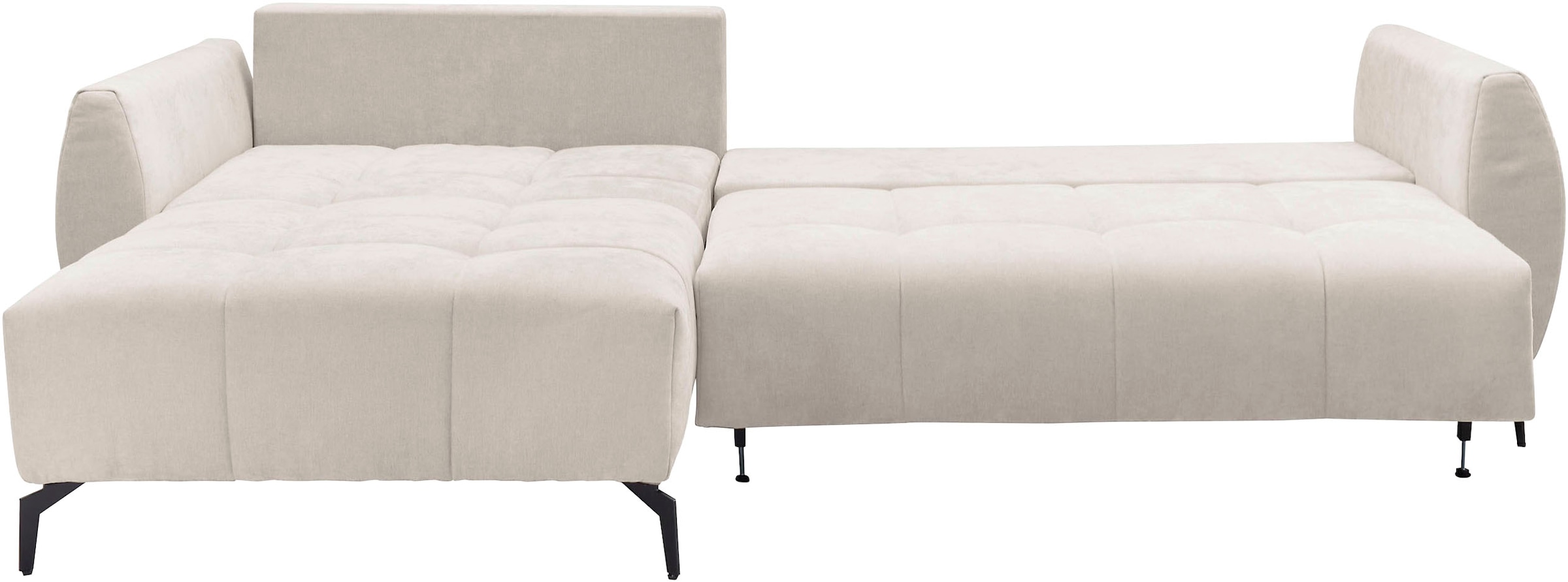 GOODproduct Canapé d'angle »JINNIE Chenille, L-Form, Polsterecke m. Schlaffunktion« Chauffeuse montage à gauche/droite, en tissu tissé ou chenille