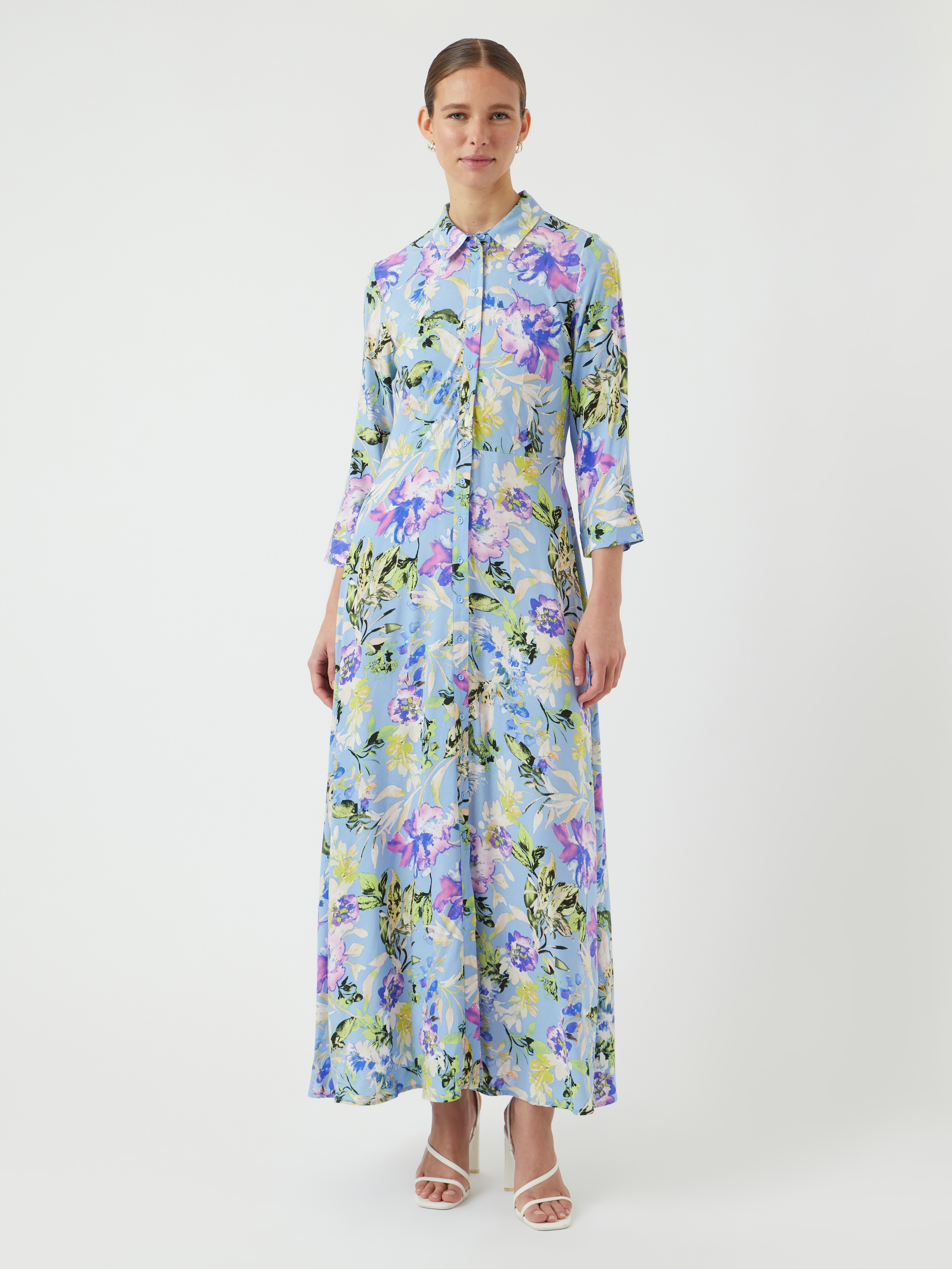 Y.A.S Robe chemisier »YASSAVANNA LONG SHIRT DRESS« Sommerkleid, mit 3/4 Ärmel