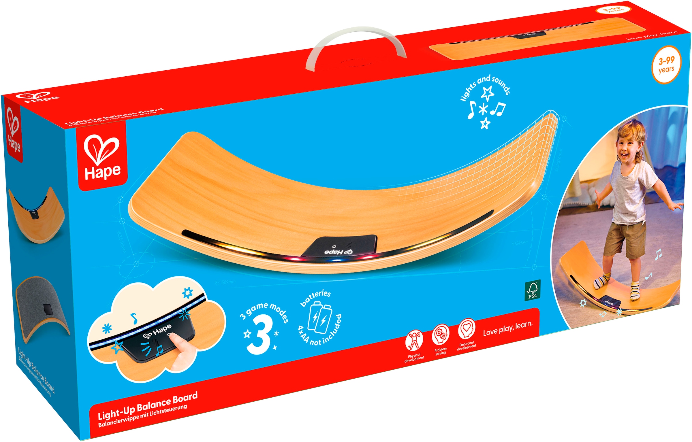 Hape Planche d'équilibre »Intelligentes Balance Board« mit Licht und Sound