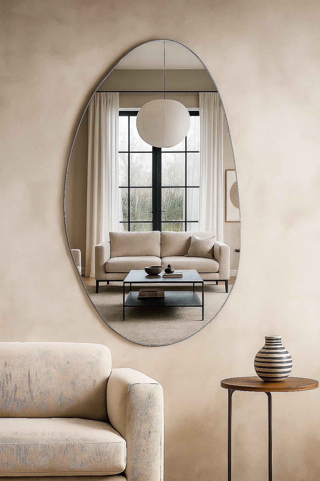 s.Oliver Miroir mural »Lucee« ovalförmig, ca. 88,5x59cm, mattierter dezenter Rahmen