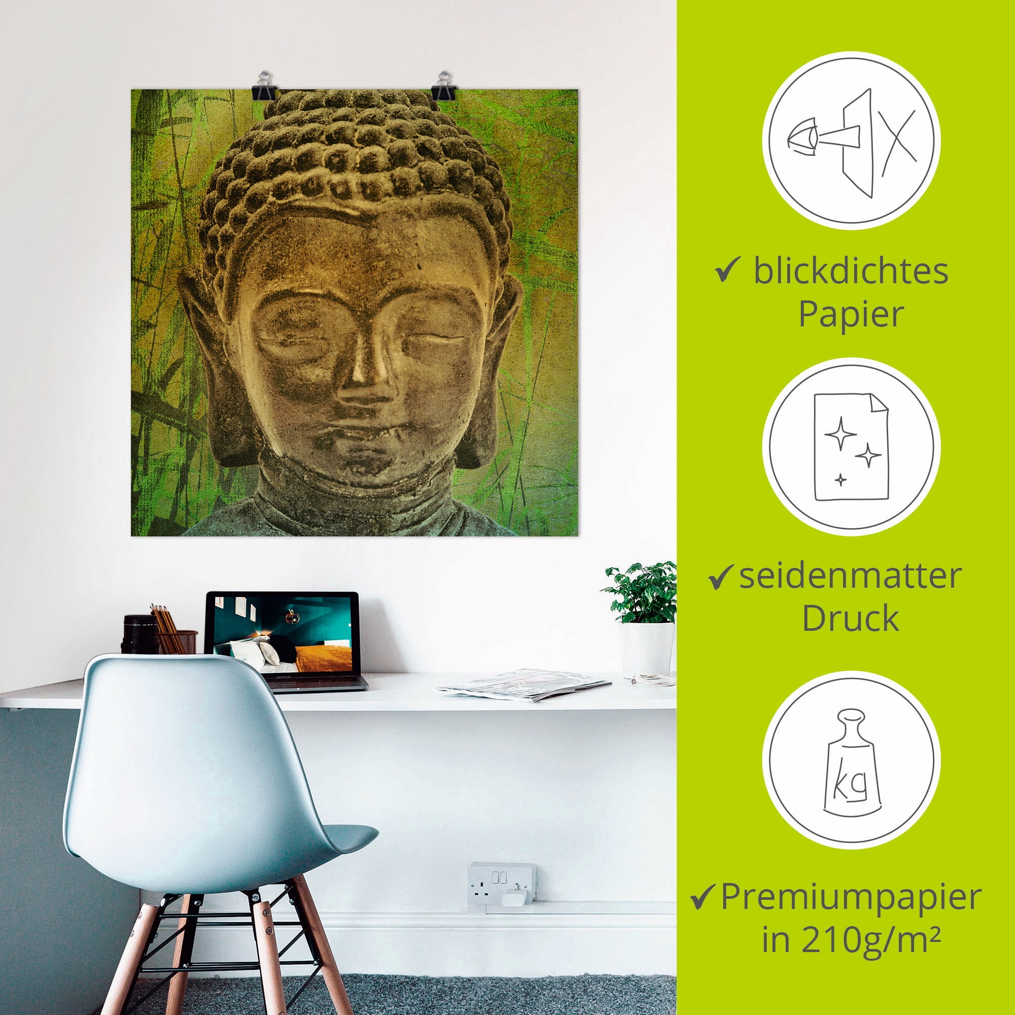 Artland Wandbild »Buddha II«, Religion, (1 St.), als Leinwandbild, Poster in verschied. Grössen