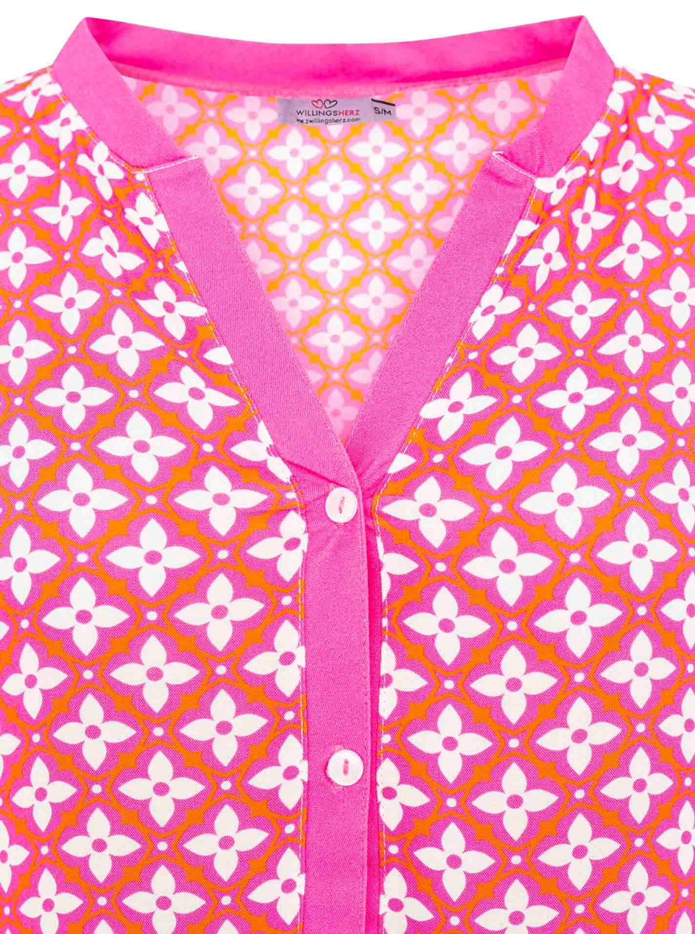 Zwillingsherz Maxikleid »"Dreams"«, mit Mustermix, Knopfleiste und 3/4 Arm