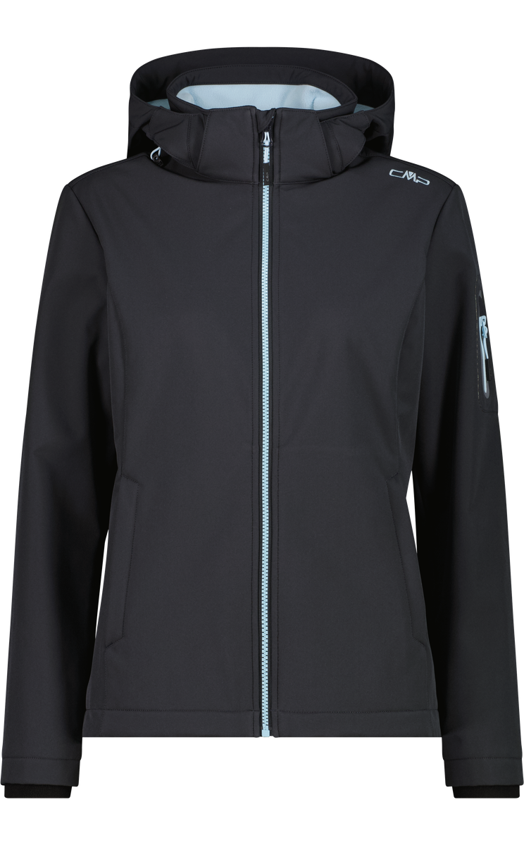 CMP Veste softshell »WOMAN JACKET DET HOOD« avec capuche avec capuche, coupe-vent et déperlant