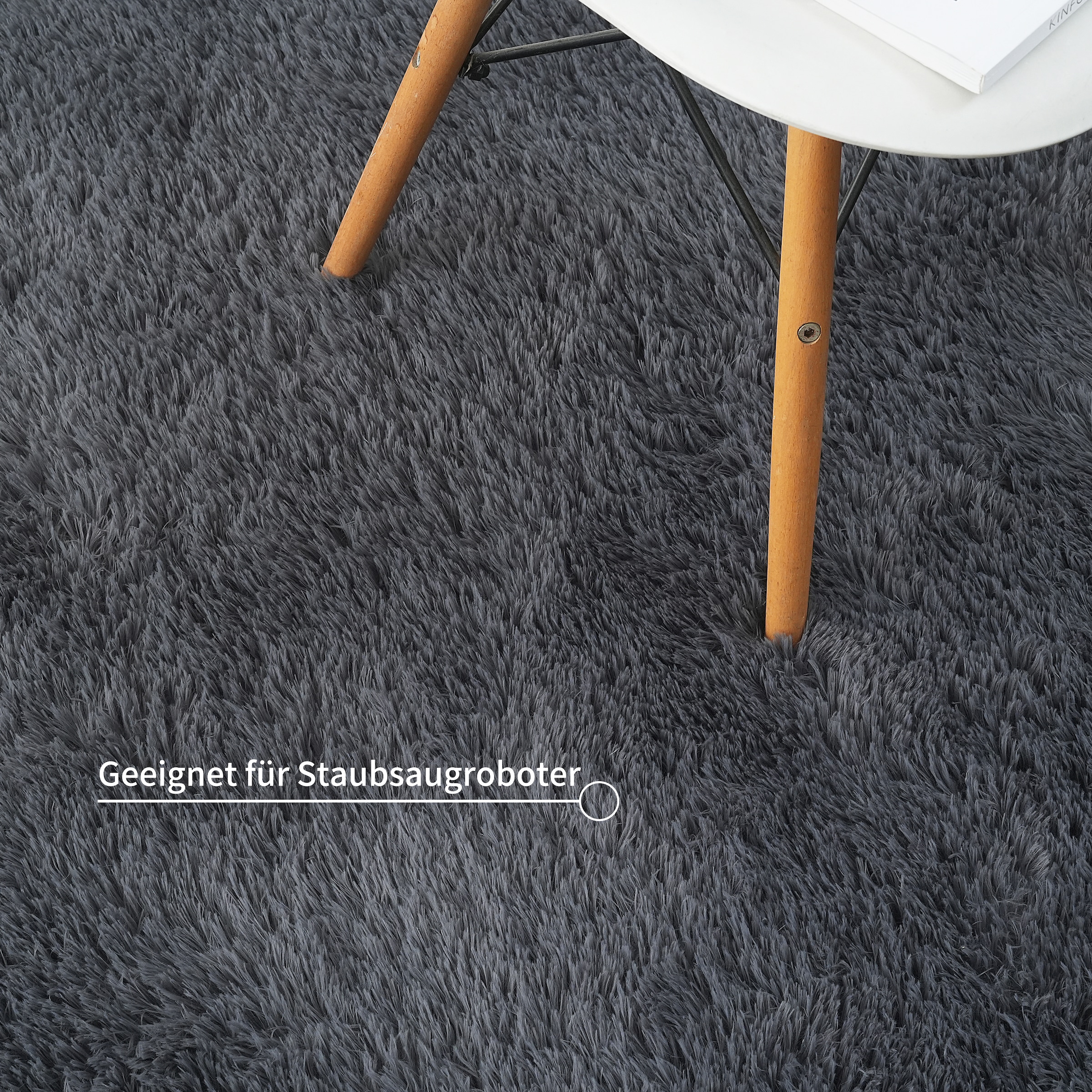 my home Hochflor-Teppich »Leava, besonders weich und kuschelig, leichter Glanz«, rechteckig, 37 mm Höhe, uni, Mikrofaser Teppiche, Plüsch, Wohnzimmer, Schlafzimmer, Esszimmer