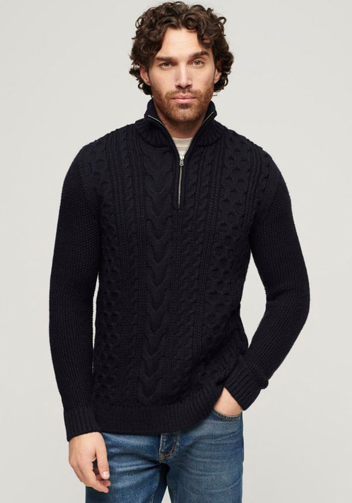 Strickpullover »Jacob Cable Knit Half Zip«