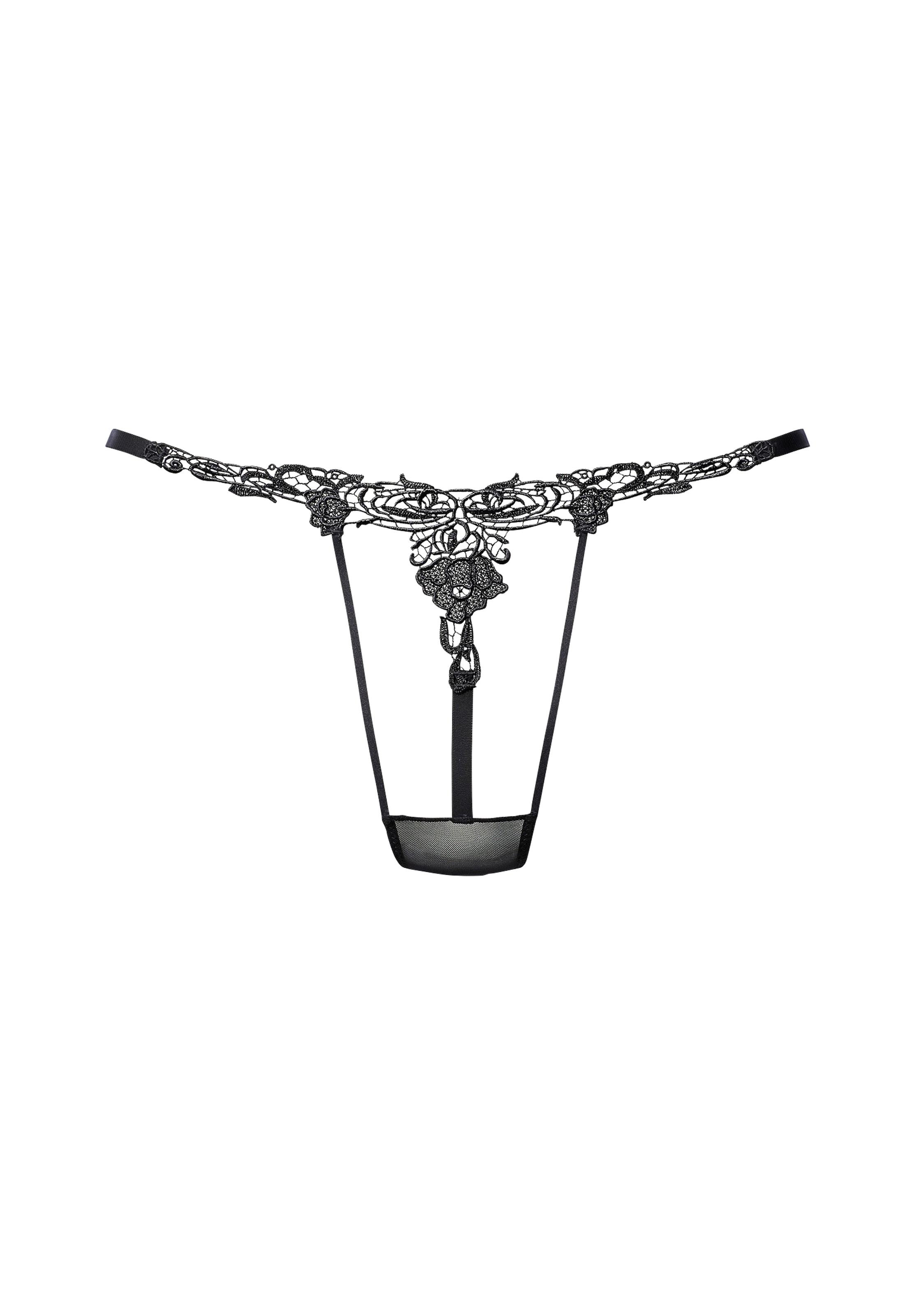 Image of petite fleur gold String mit wunderschönem Stickereimotiv