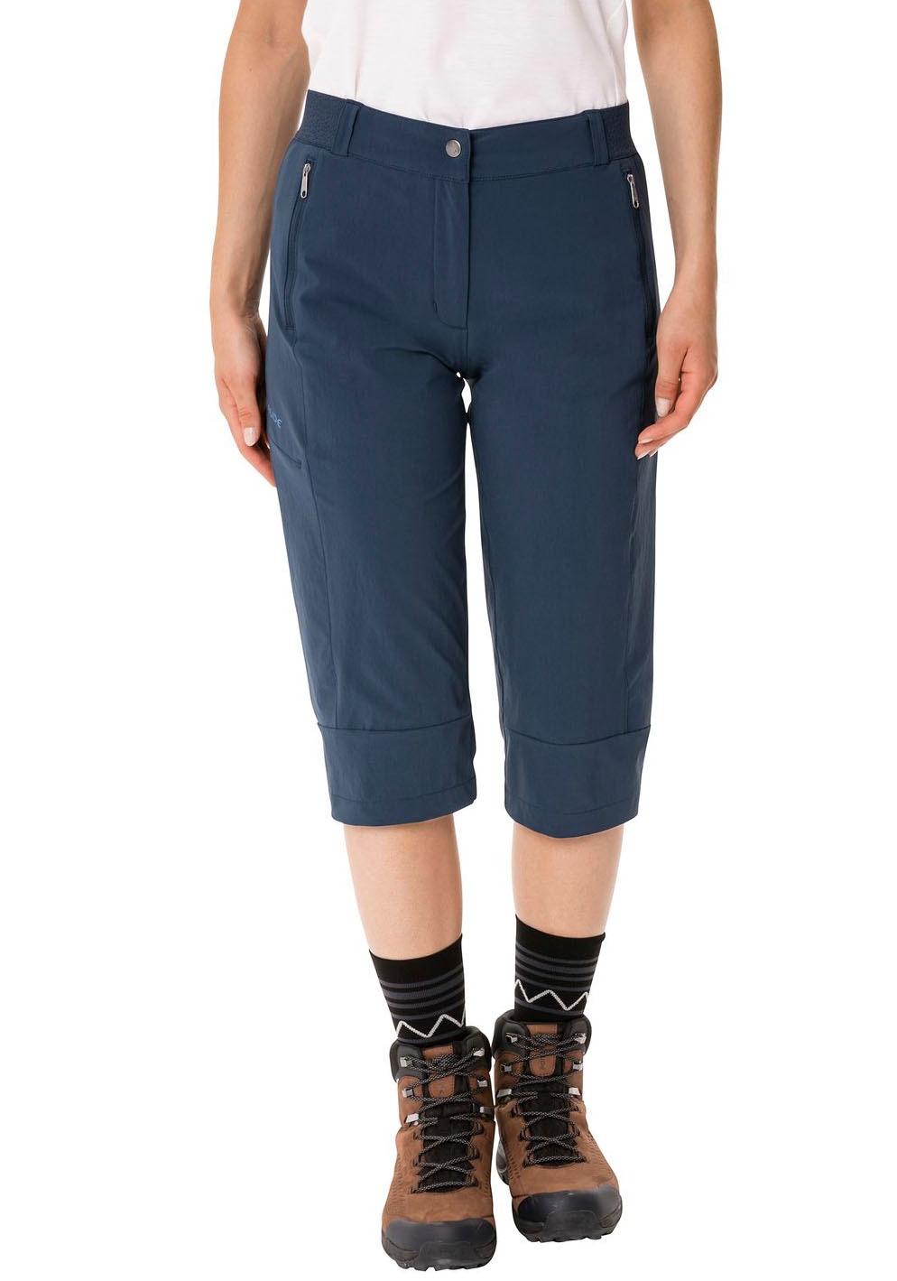 Image of VAUDE Caprihose "FARLEY STRETCH CAPRI III" sportlicher Stil, für Wandern und Trekking, elastische Kunstfaser