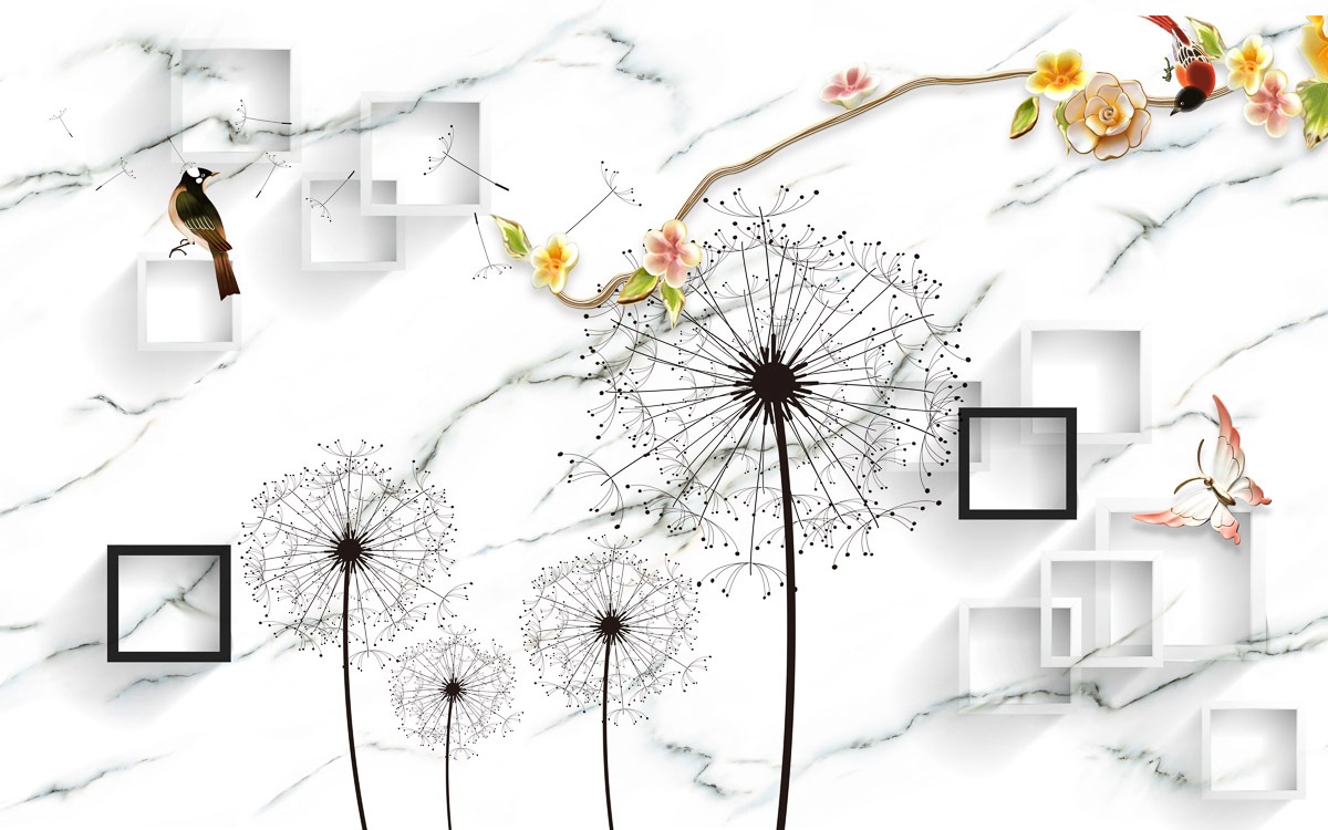 Image of Papermoon Fototapete »Muster mit Pusteblume«, Vliestapete, hochwertiger Digitaldruck, inklusive Kleister bei Ackermann Versand Schweiz