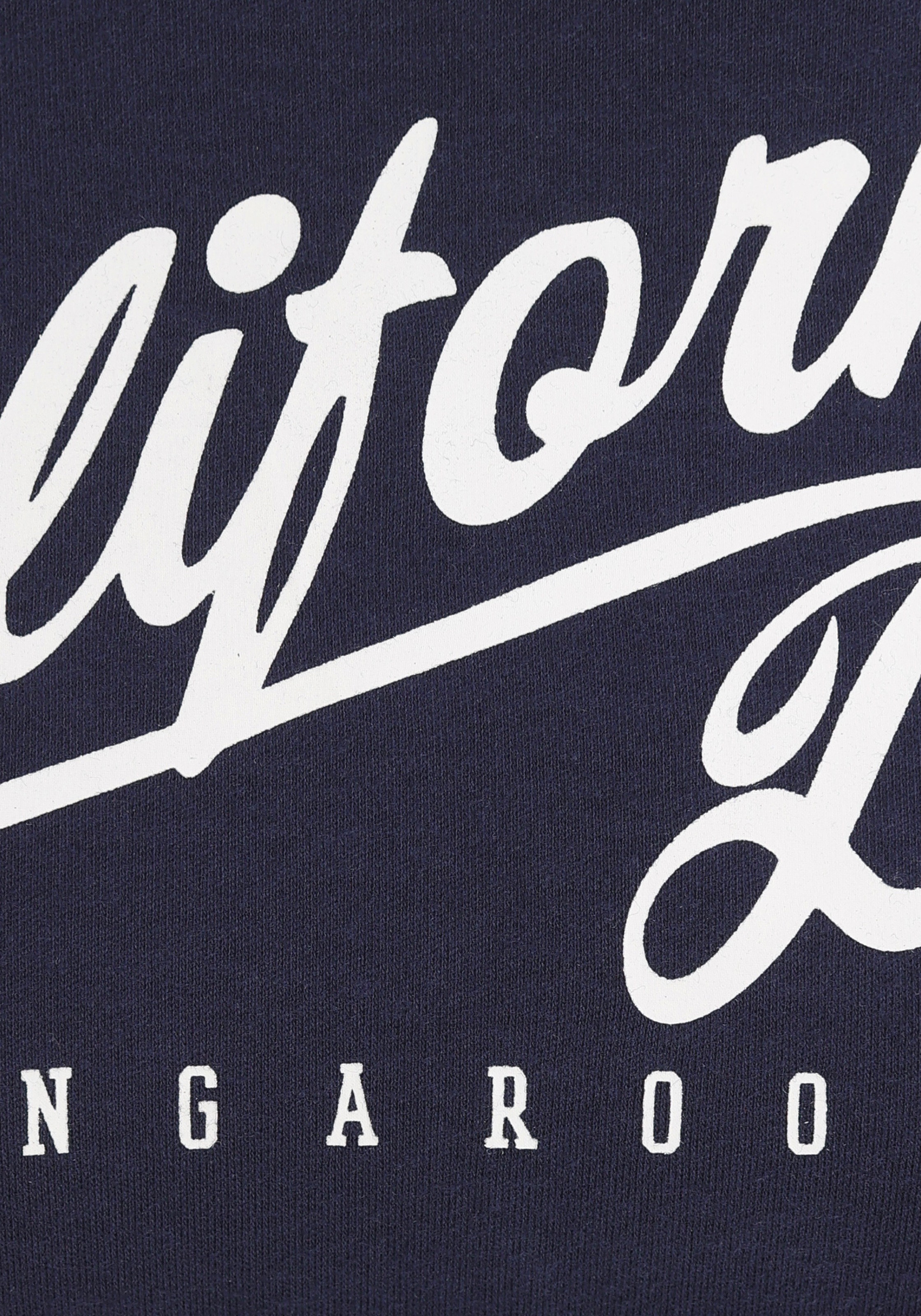 KangaROOS Kapuzensweatshirt, mit grossen Logoschriftzug & Kontraststreifen
