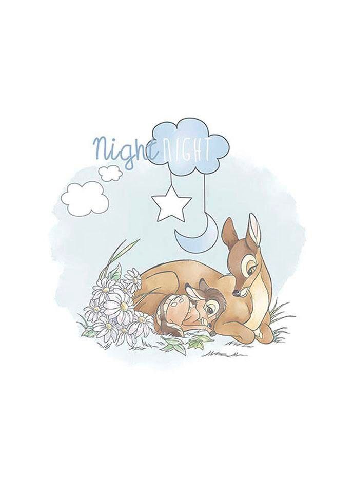Image of Komar Bild "Bambi Good Night" Disney 1 Stk. tlg. Wandbild zur Dekoration im Kinderzimmer - ohne Rahmen
