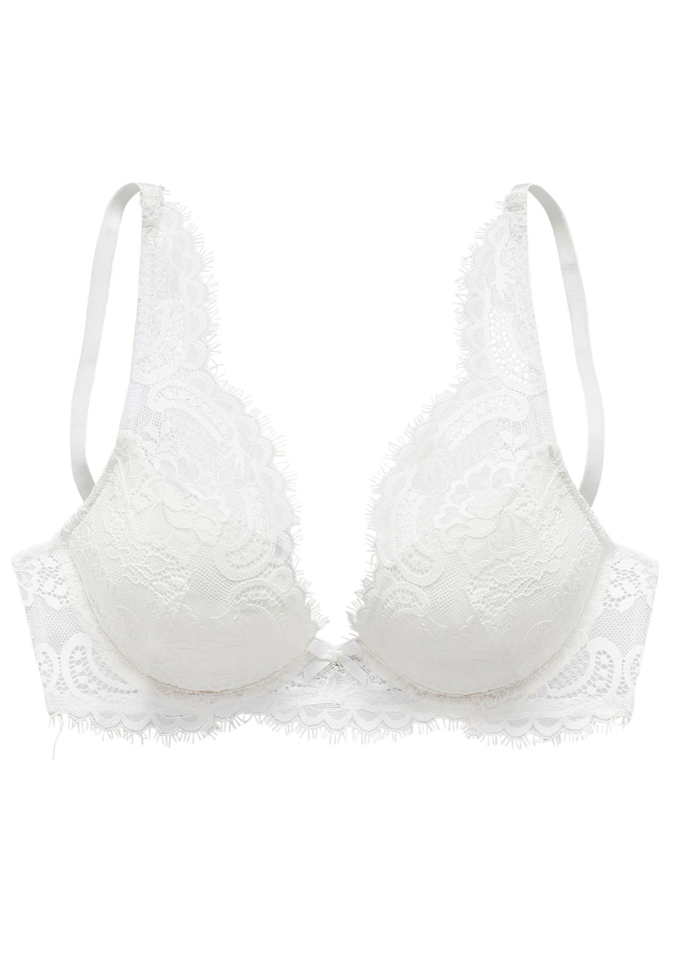 LASCANA Schalen-BH »Valentina«, mit floraler Spitze im High-Apex Look, Dessous