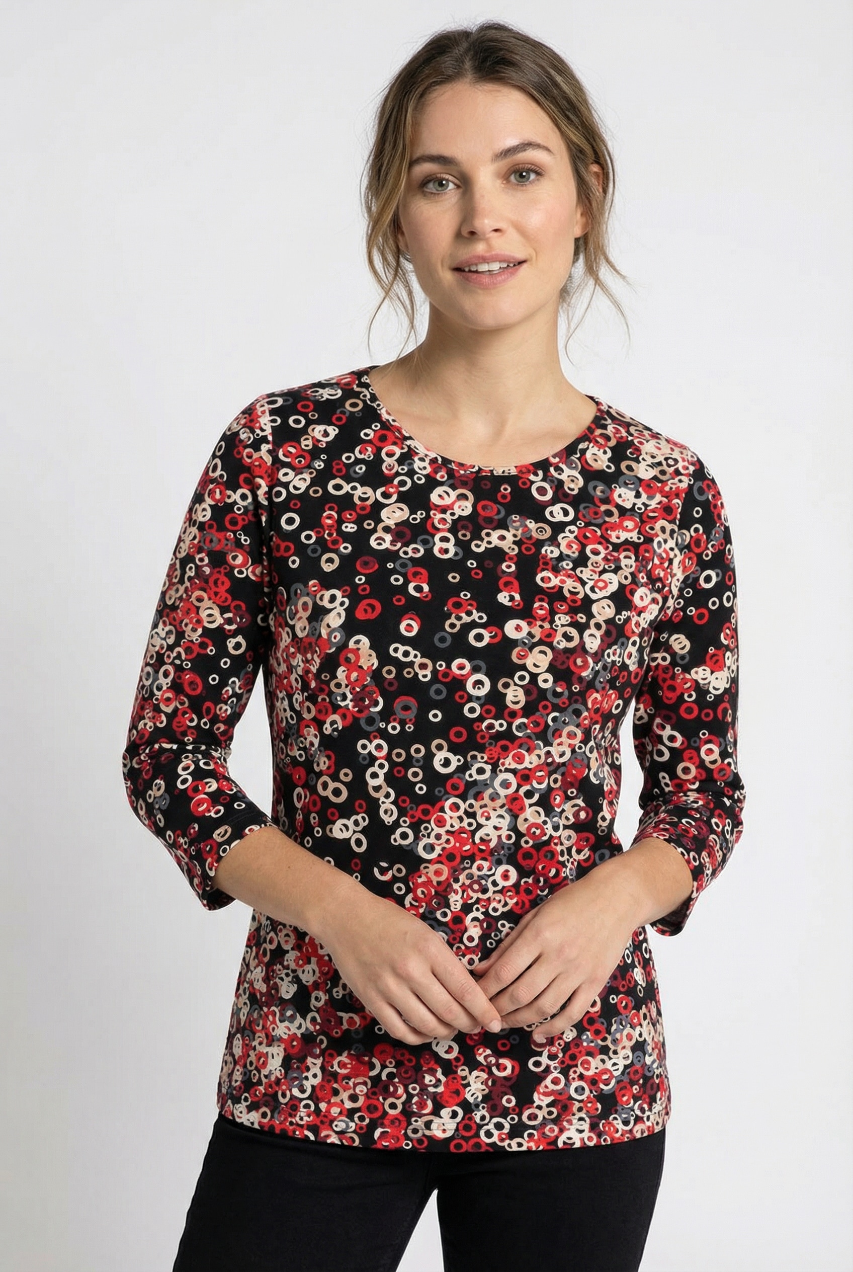 Image of Rabe 3/4-Arm-Shirt mit Rundhals, gemustert